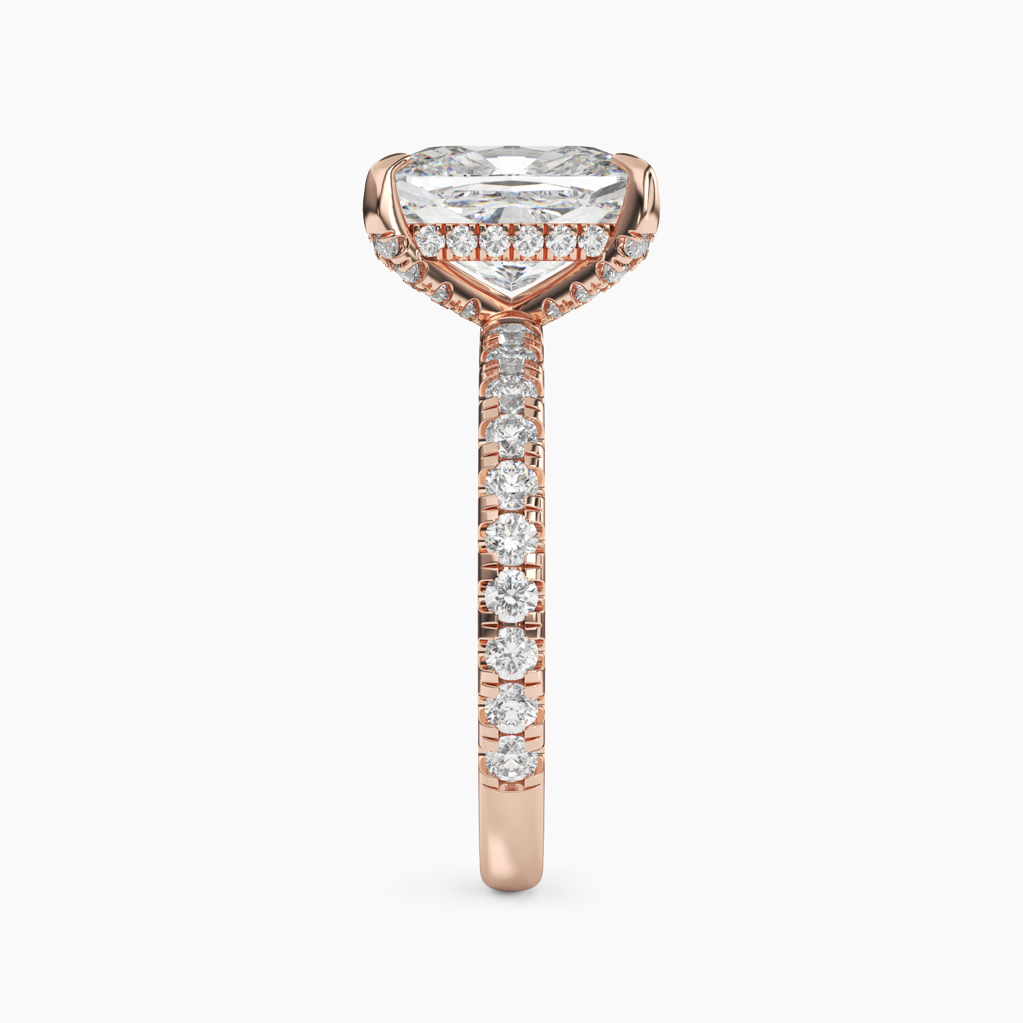 Breeze Cushion Hidden Halo 2.5 Carat Lab Grown Diamond Engagement Ring in 14K White Gold