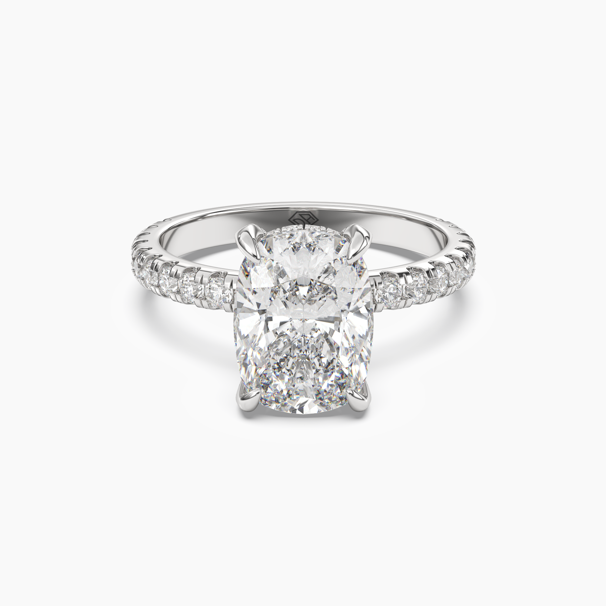 Breeze Cushion Hidden Halo 1 Carat Lab Grown Diamond Engagement Ring in 18K Rose Gold