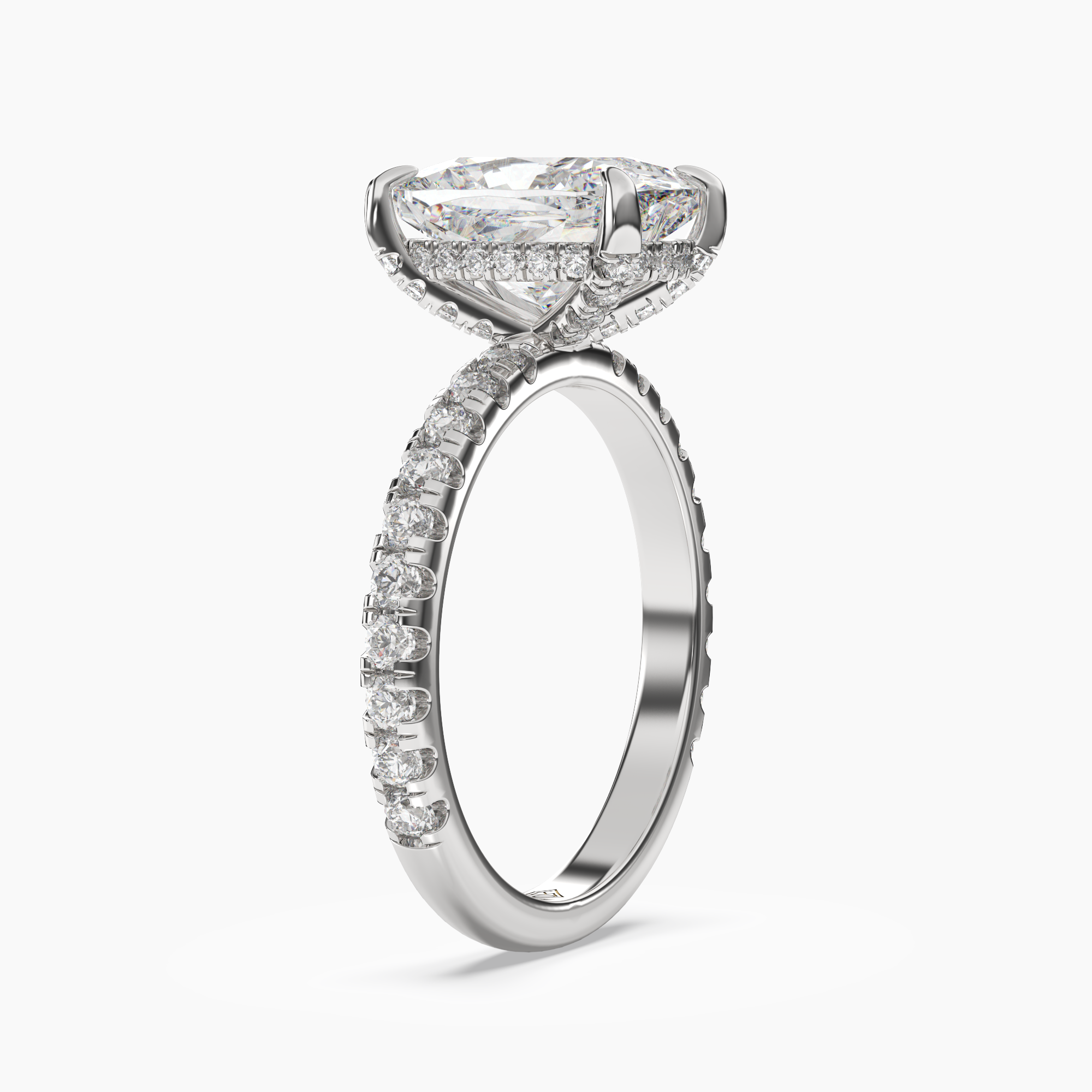 Breeze Cushion Hidden Halo 1.5 Carat Lab Grown Diamond Engagement Ring in 14K Yellow Gold