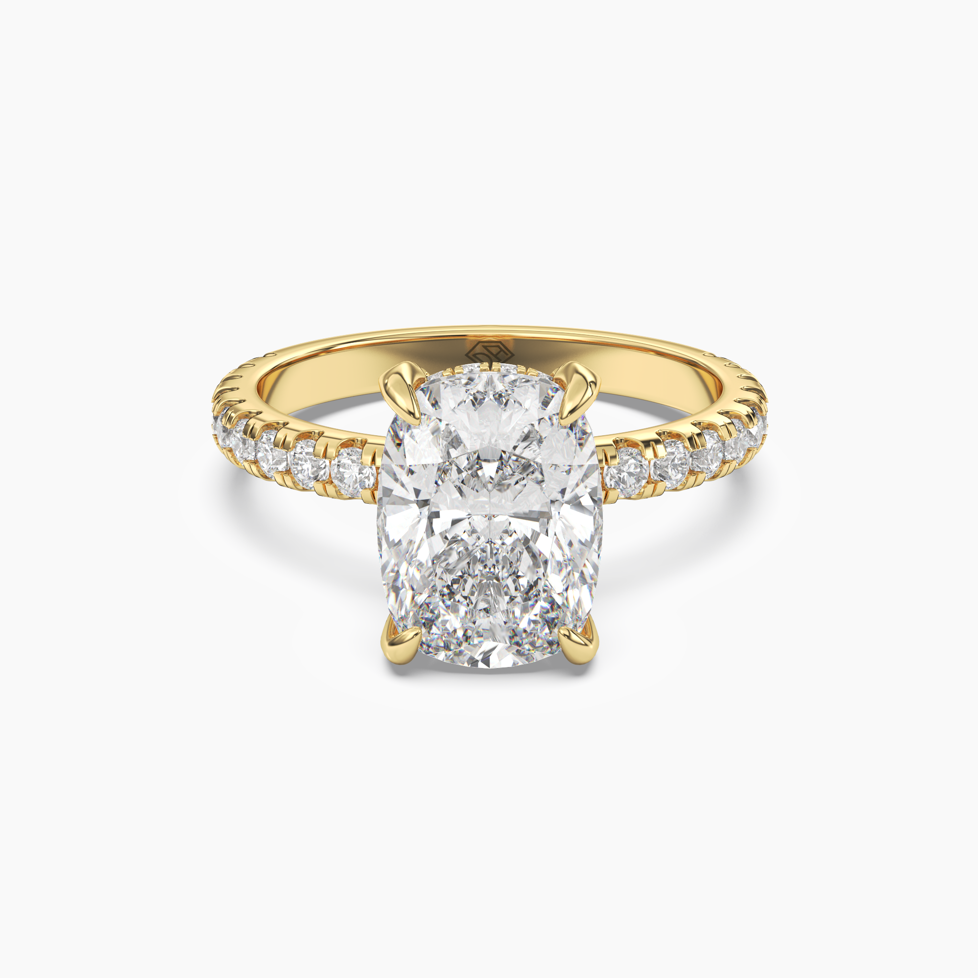 Breeze Cushion Hidden Halo 1 Carat Lab Grown Diamond Engagement Ring in 14K White Gold