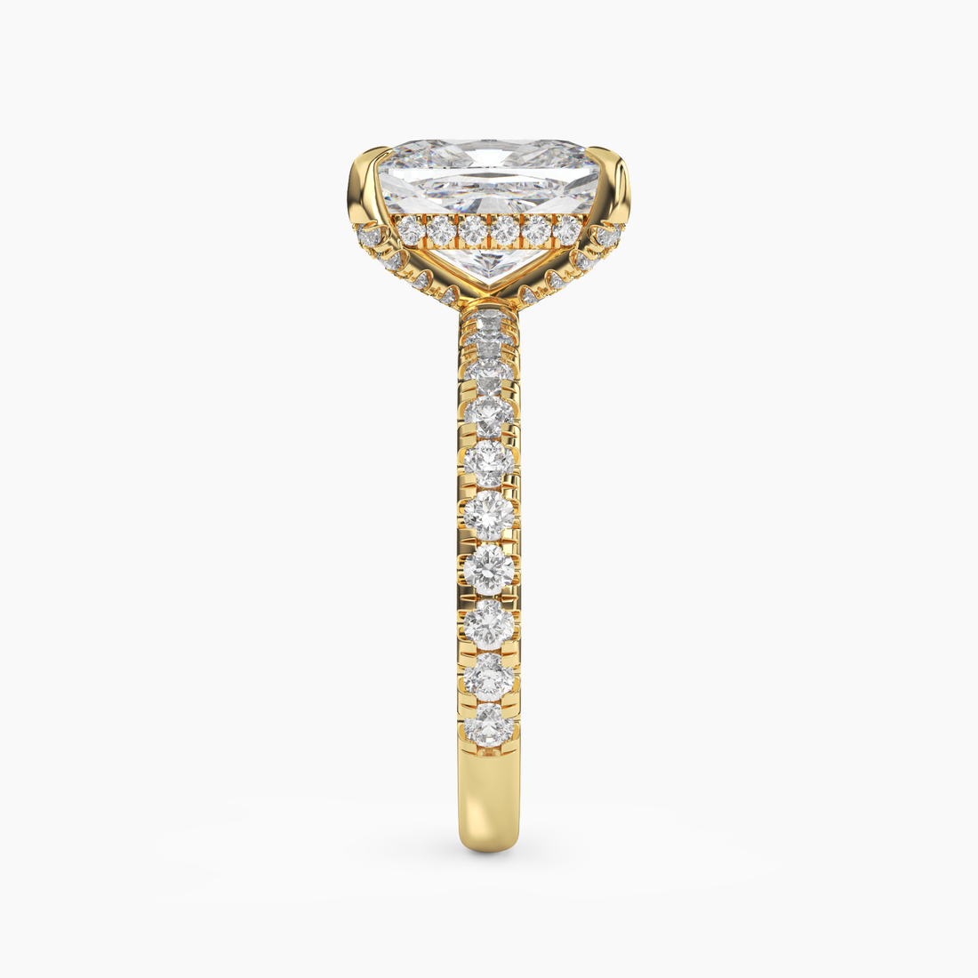 Breeze Cushion Hidden Halo 3 Carat Lab Grown Diamond Engagement Ring in 14K Rose Gold