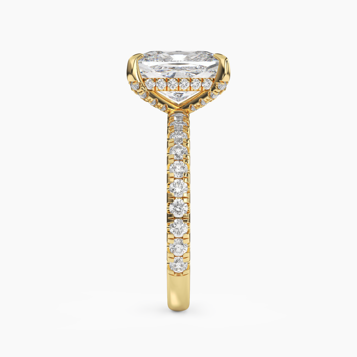 Breeze Cushion Hidden Halo 2 Carat Lab Grown Diamond Engagement Ring in 18K Rose Gold