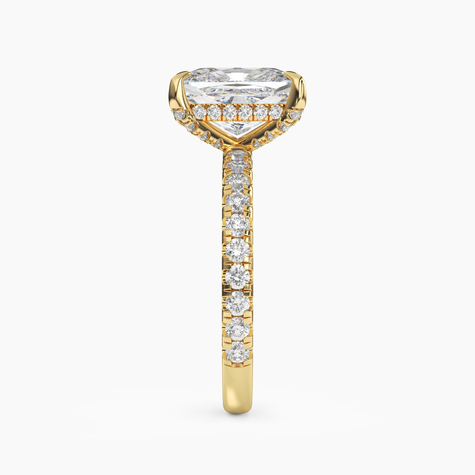 Breeze Cushion Hidden Halo 2 Carat Lab Grown Diamond Engagement Ring in 14K Rose Gold