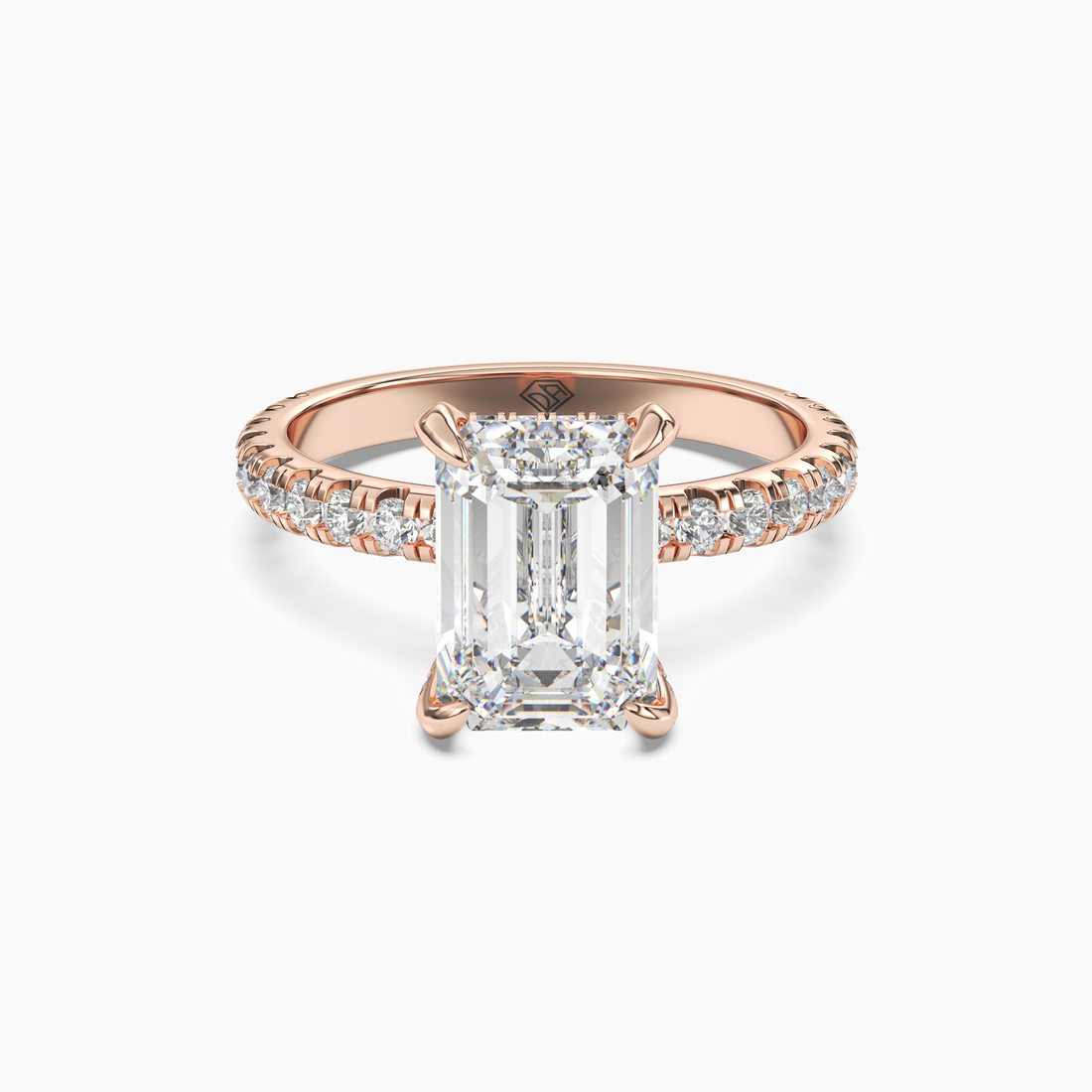 Breeze Emerald Hidden Halo 2 Carat Lab Grown Diamond Engagement Ring in 14K White Gold