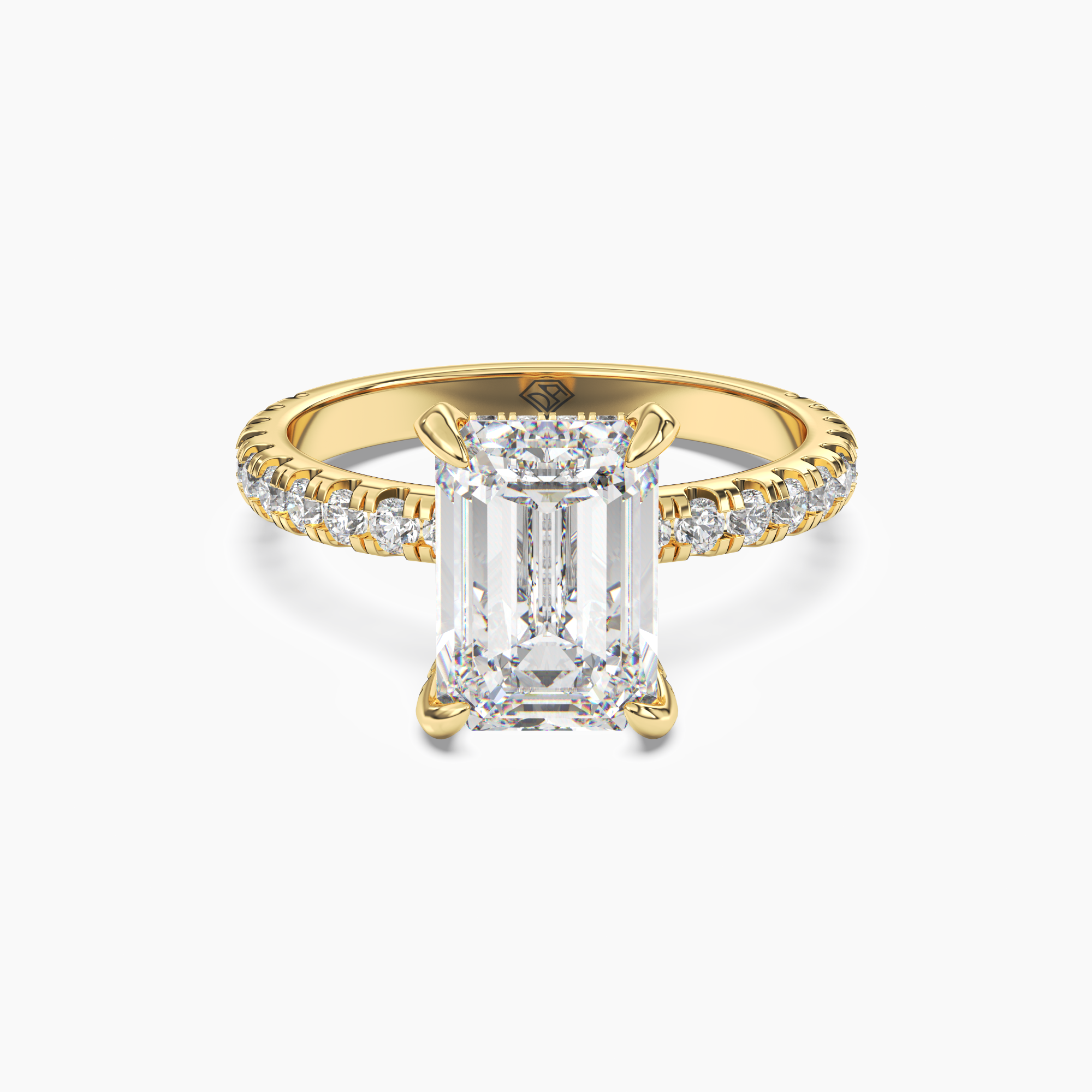 Breeze Emerald Hidden Halo 2 Carat Lab Grown Diamond Engagement Ring in 14K Rose Gold
