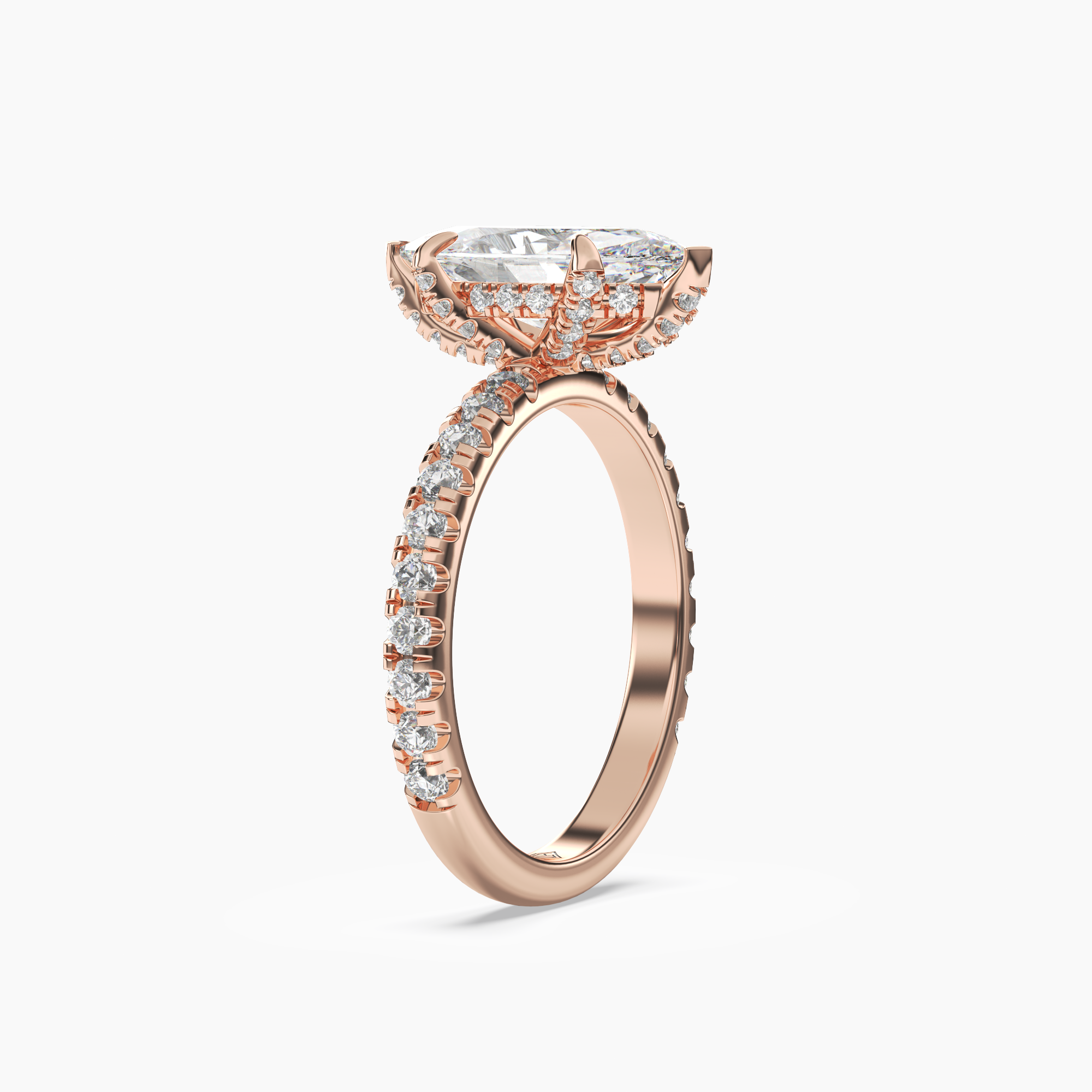 Breeze Marquise Hidden Halo 1.5 Carat Lab Grown Diamond Engagement Ring in 18K White Gold