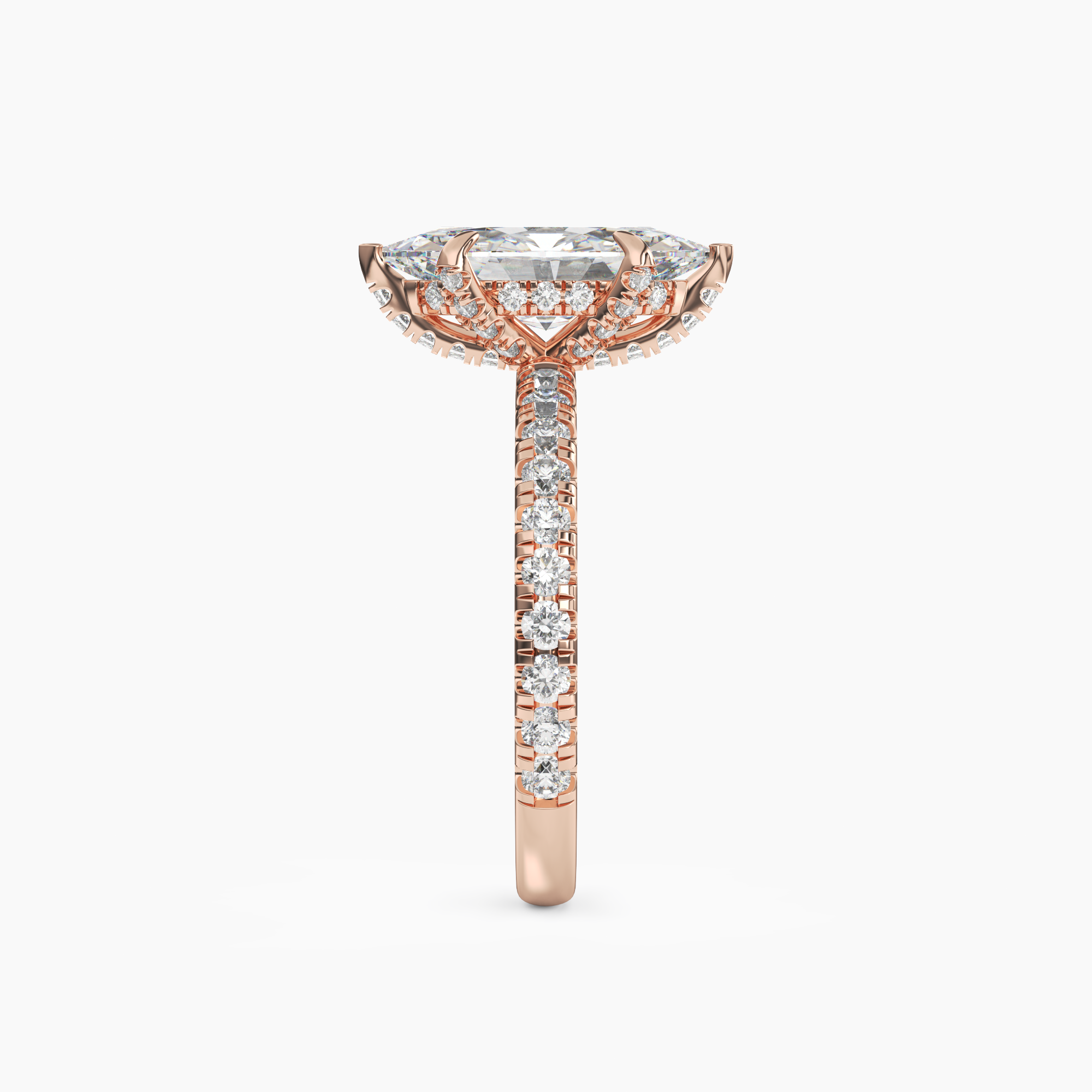 Breeze Marquise Hidden Halo 3 Carat Lab Grown Diamond Engagement Ring in 18K Yellow Gold