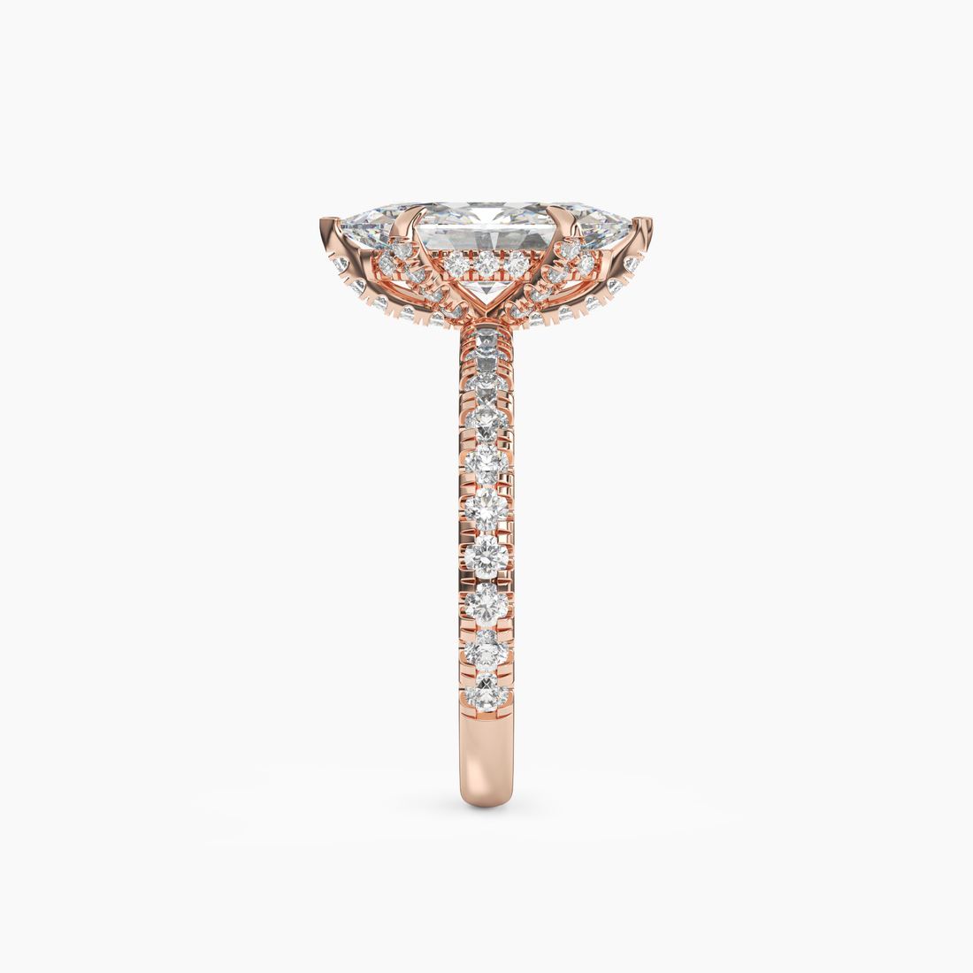 Breeze Marquise Hidden Halo 3 Carat Lab Grown Diamond Engagement Ring in 14K White Gold