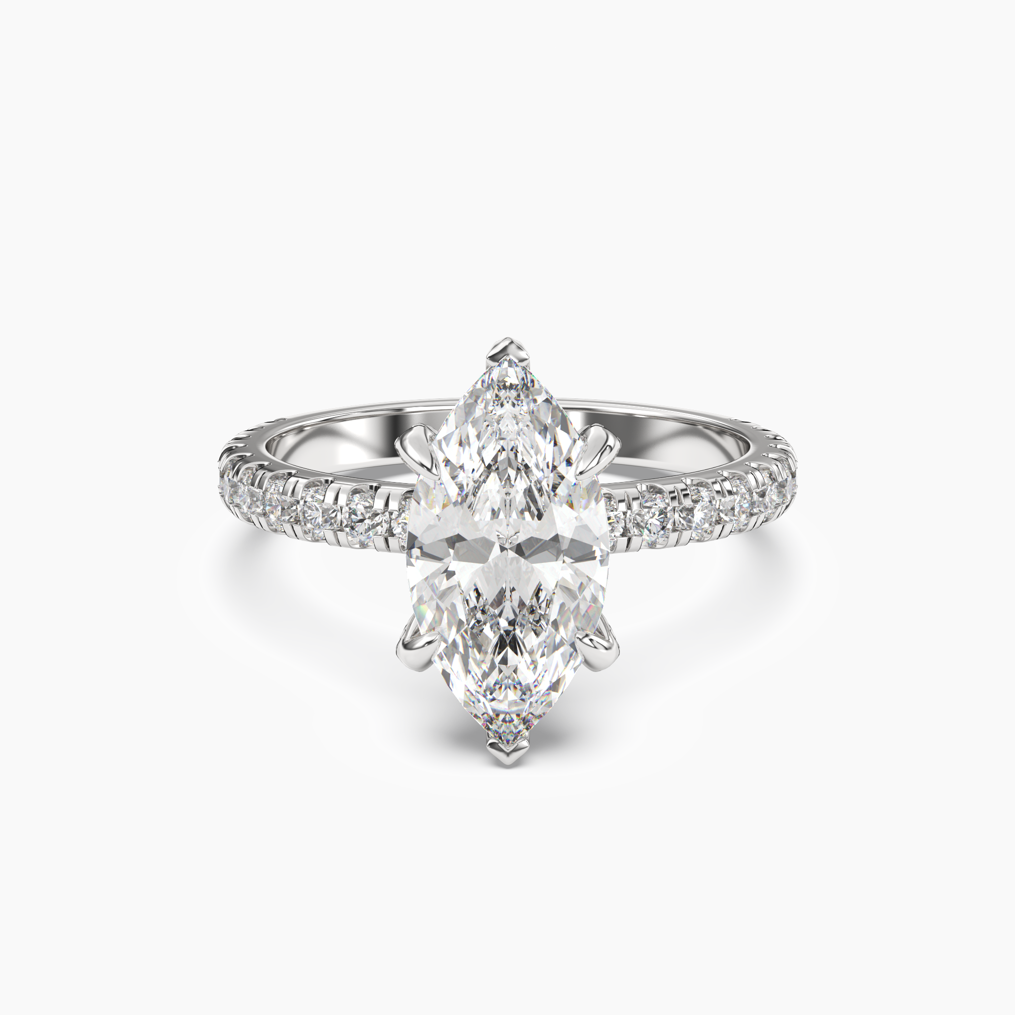 Breeze Marquise Hidden Halo 3 Carat Lab Grown Diamond Engagement Ring in 14K White Gold