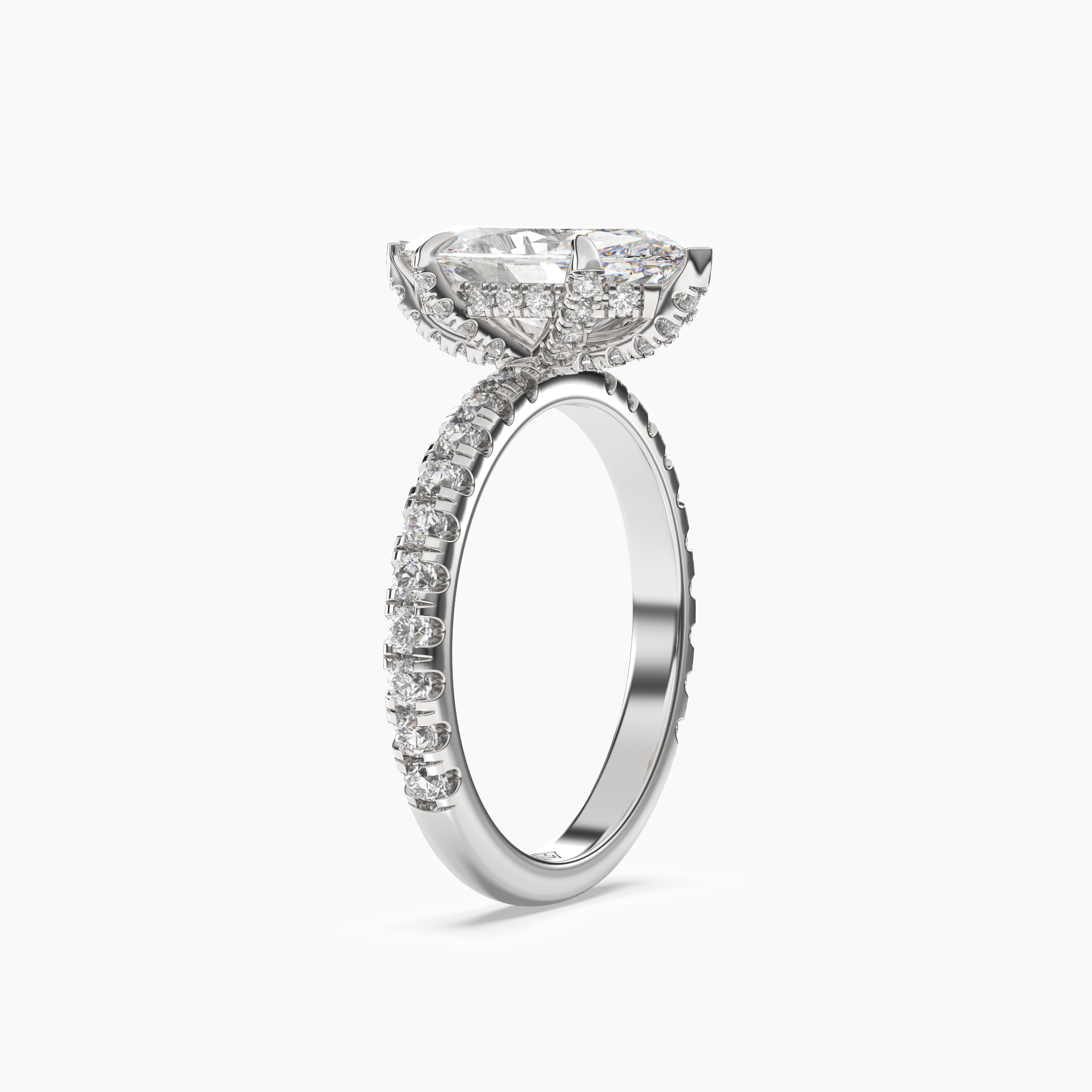 Breeze Marquise Hidden Halo 1 Carat Lab Grown Diamond Engagement Ring in 18K Yellow Gold