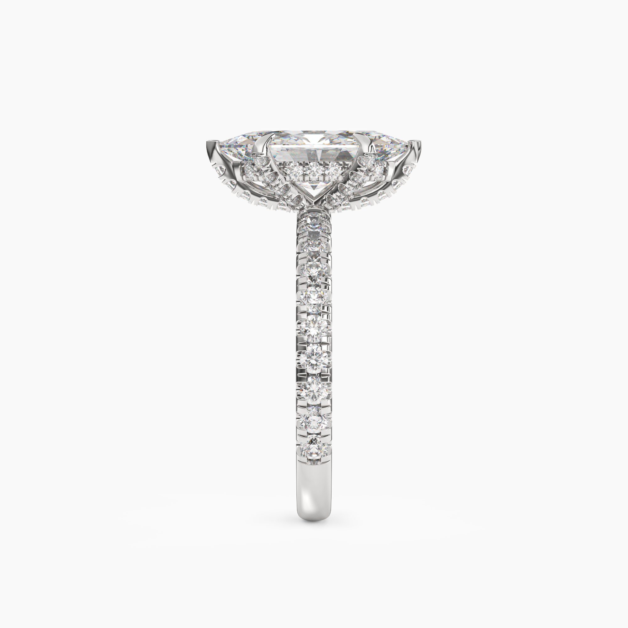 Breeze Marquise Hidden Halo 2.5 Carat Lab Grown Diamond Engagement Ring in 18K Yellow Gold