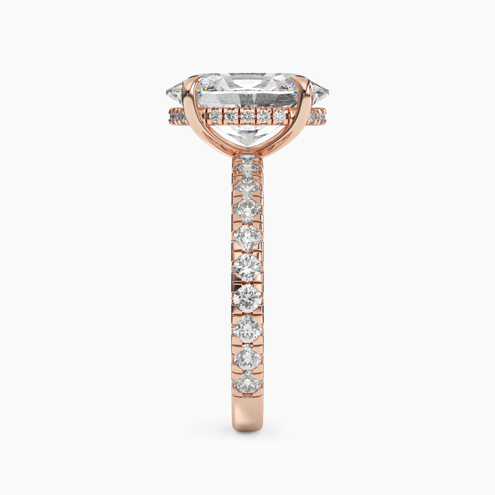 Breeze Oval Hidden Halo 1.5 Carat Lab Grown Diamond Engagement Ring in 14K Yellow Gold