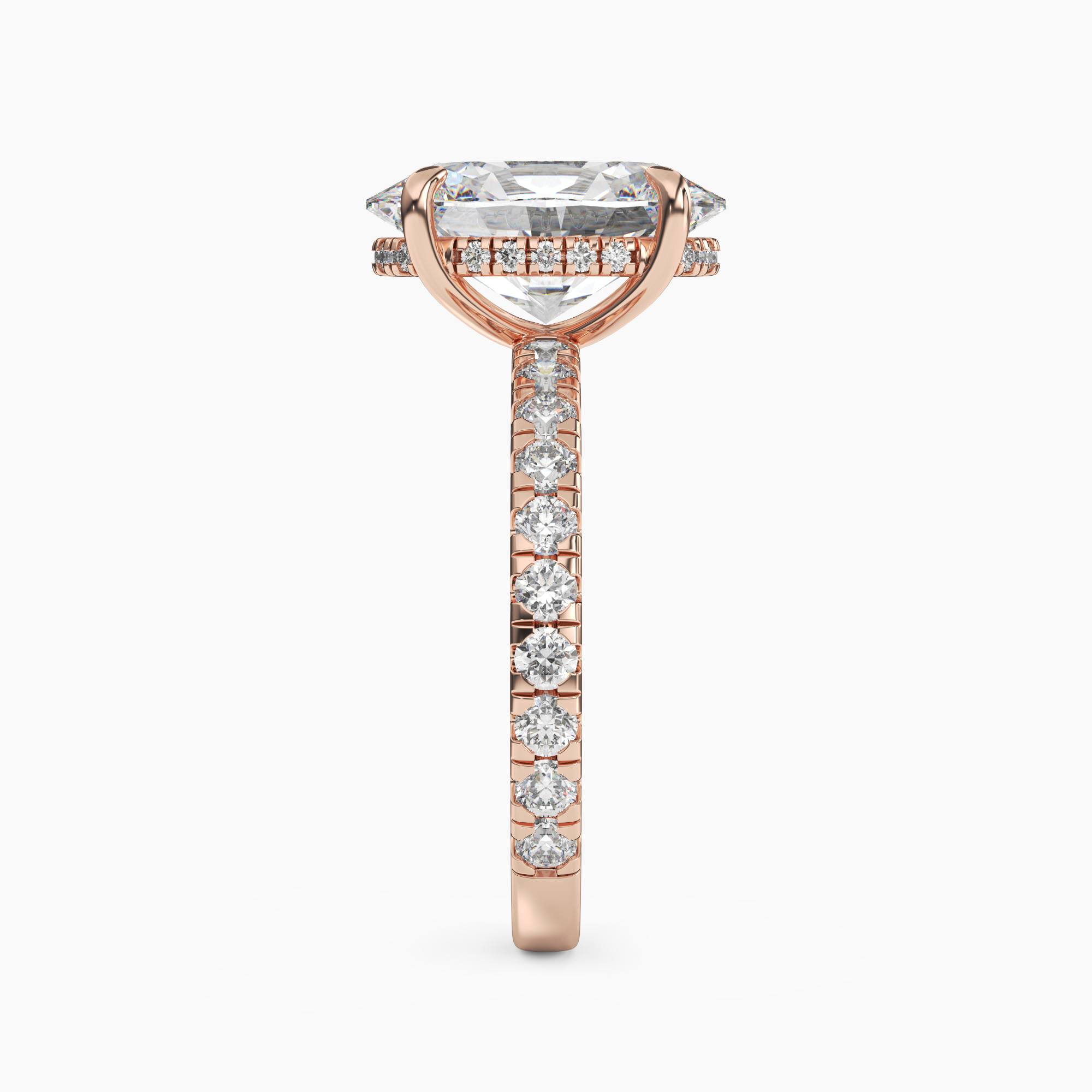 Breeze Oval Hidden Halo 3 Carat Lab Grown Diamond Engagement Ring in 18K White Gold