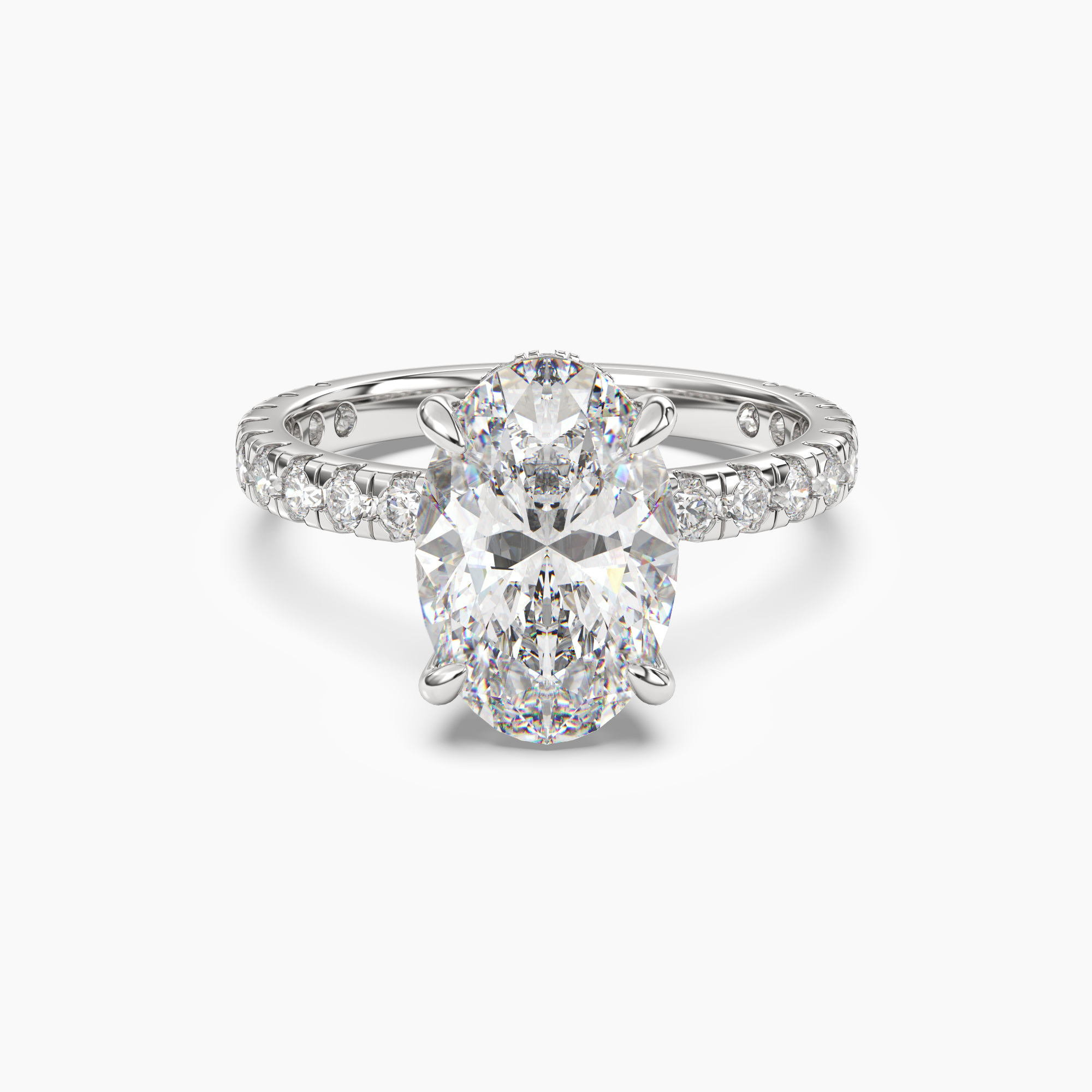 Breeze Oval Hidden Halo 1.5 Carat Lab Grown Diamond Engagement Ring in 18K White Gold