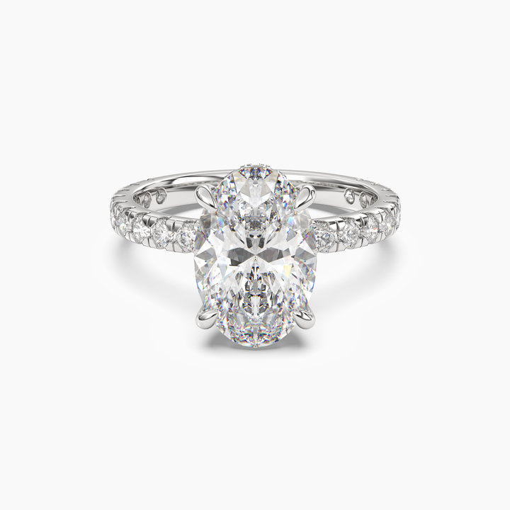 Breeze Oval Hidden Halo 1.5 Carat Lab Grown Diamond Engagement Ring in 18K White Gold