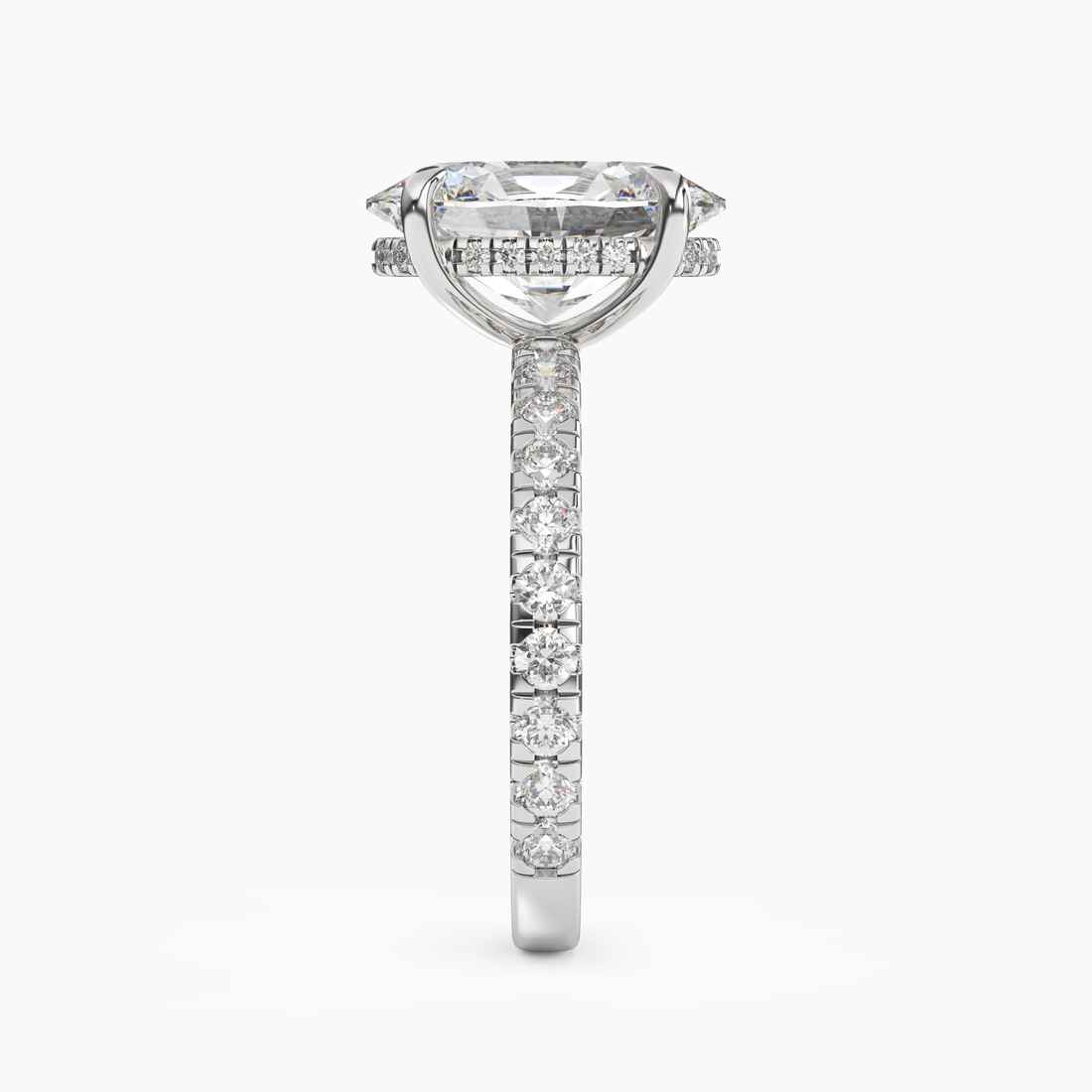 Breeze Oval Hidden Halo 2.5 Carat Lab Grown Diamond Engagement Ring in 18K Rose Gold