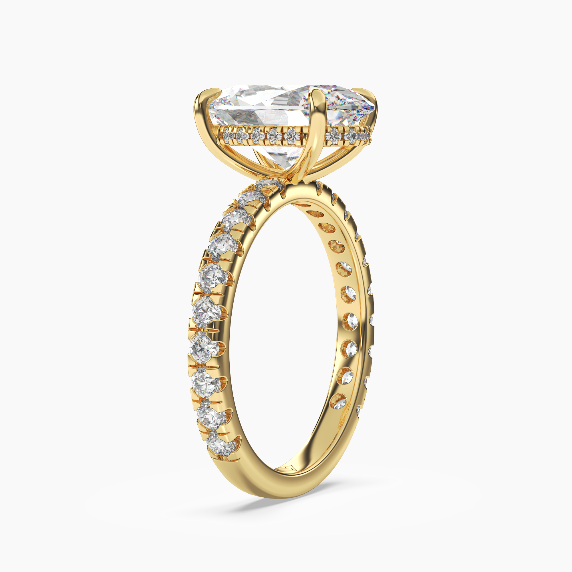 Breeze Oval Hidden Halo 2.5 Carat Lab Grown Diamond Engagement Ring in 18K Rose Gold