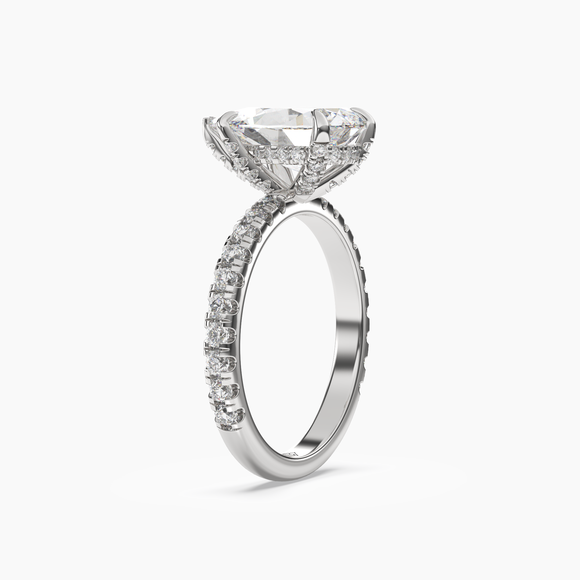 Breeze Pear Hidden Halo 1 Carat Lab Grown Diamond Engagement Ring in 14K Rose Gold