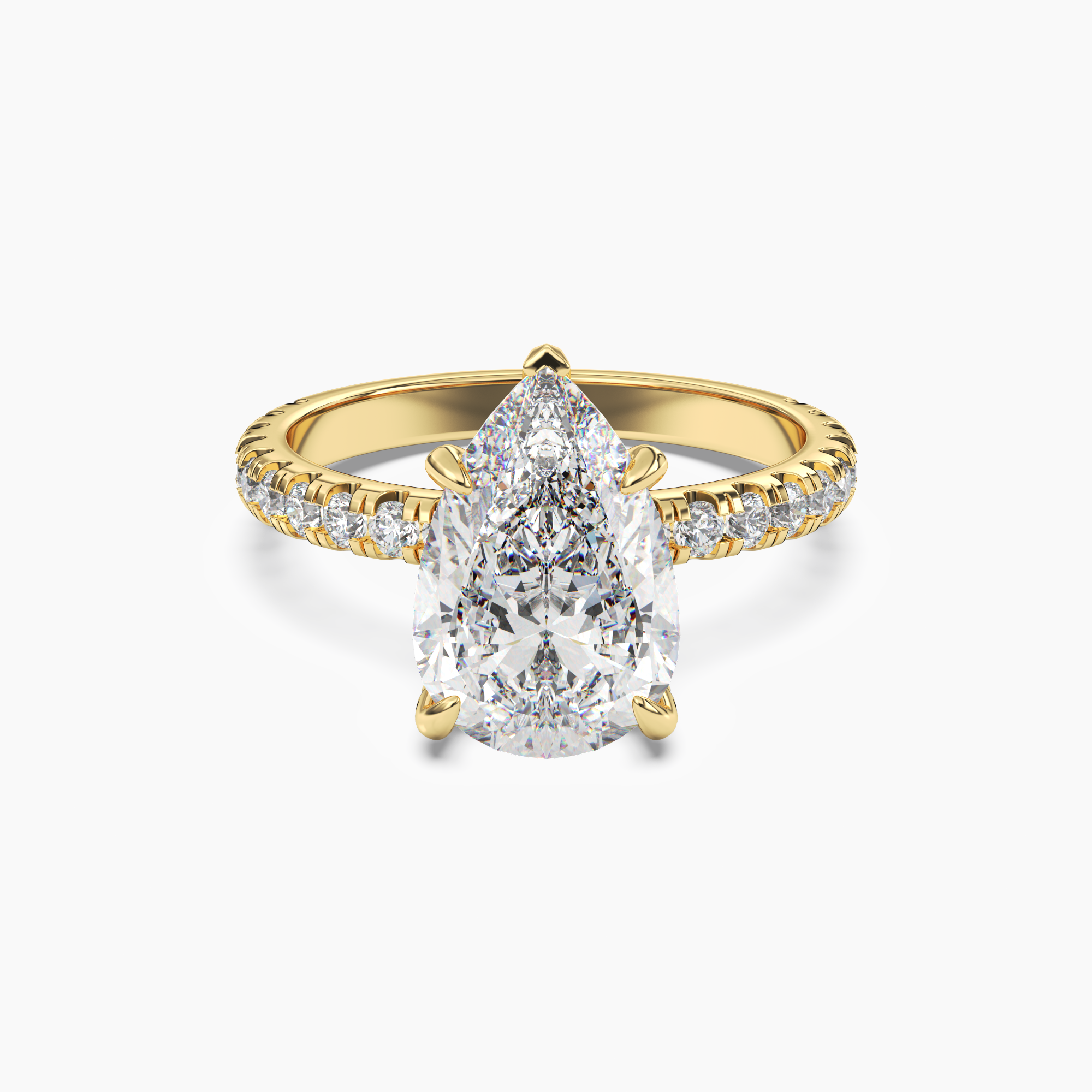 Breeze Pear Hidden Halo 2.5 Carat Lab Grown Diamond Engagement Ring in 14K White Gold