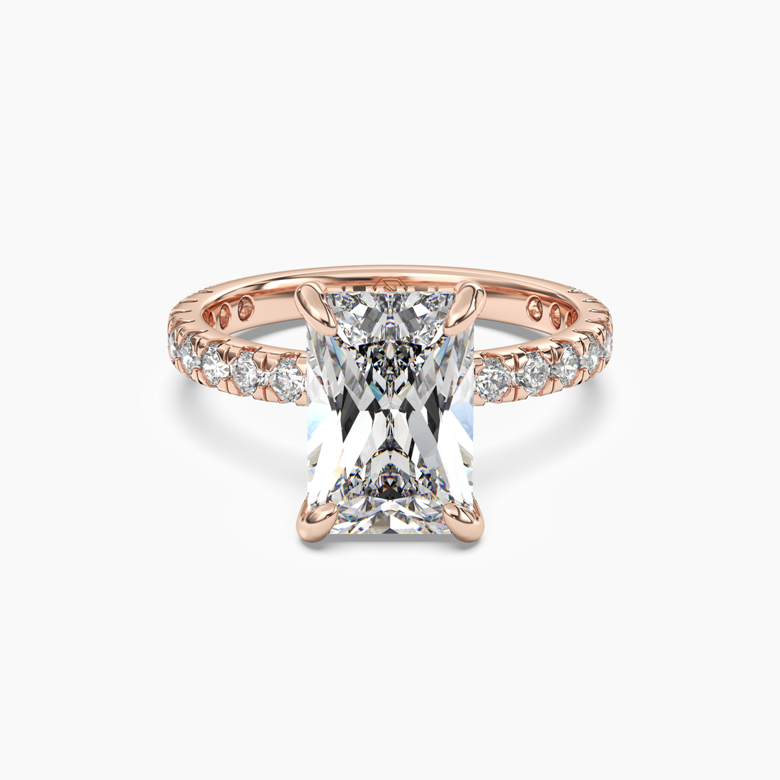Breeze Radiant Hidden Halo 3 Carat Lab Grown Diamond Engagement Ring in 18K White Gold