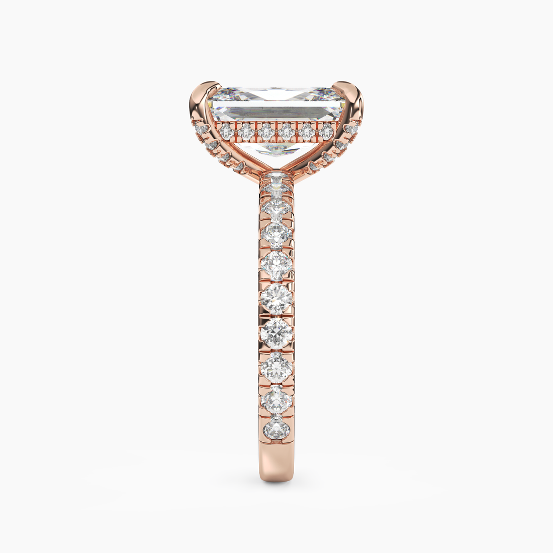 Breeze Radiant Hidden Halo 2.5 Carat Lab Grown Diamond Engagement Ring in 18K Yellow Gold