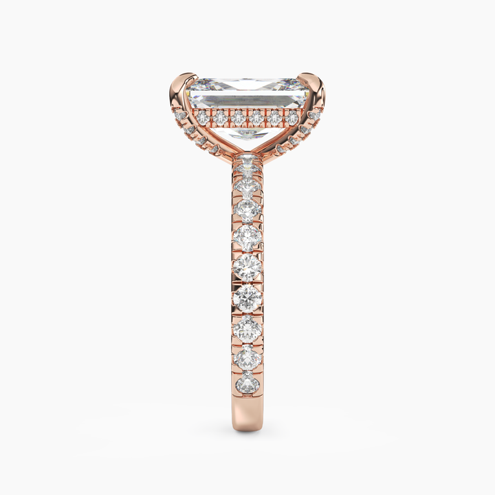 Breeze Radiant Hidden Halo 2.5 Carat Lab Grown Diamond Engagement Ring in 18K Yellow Gold