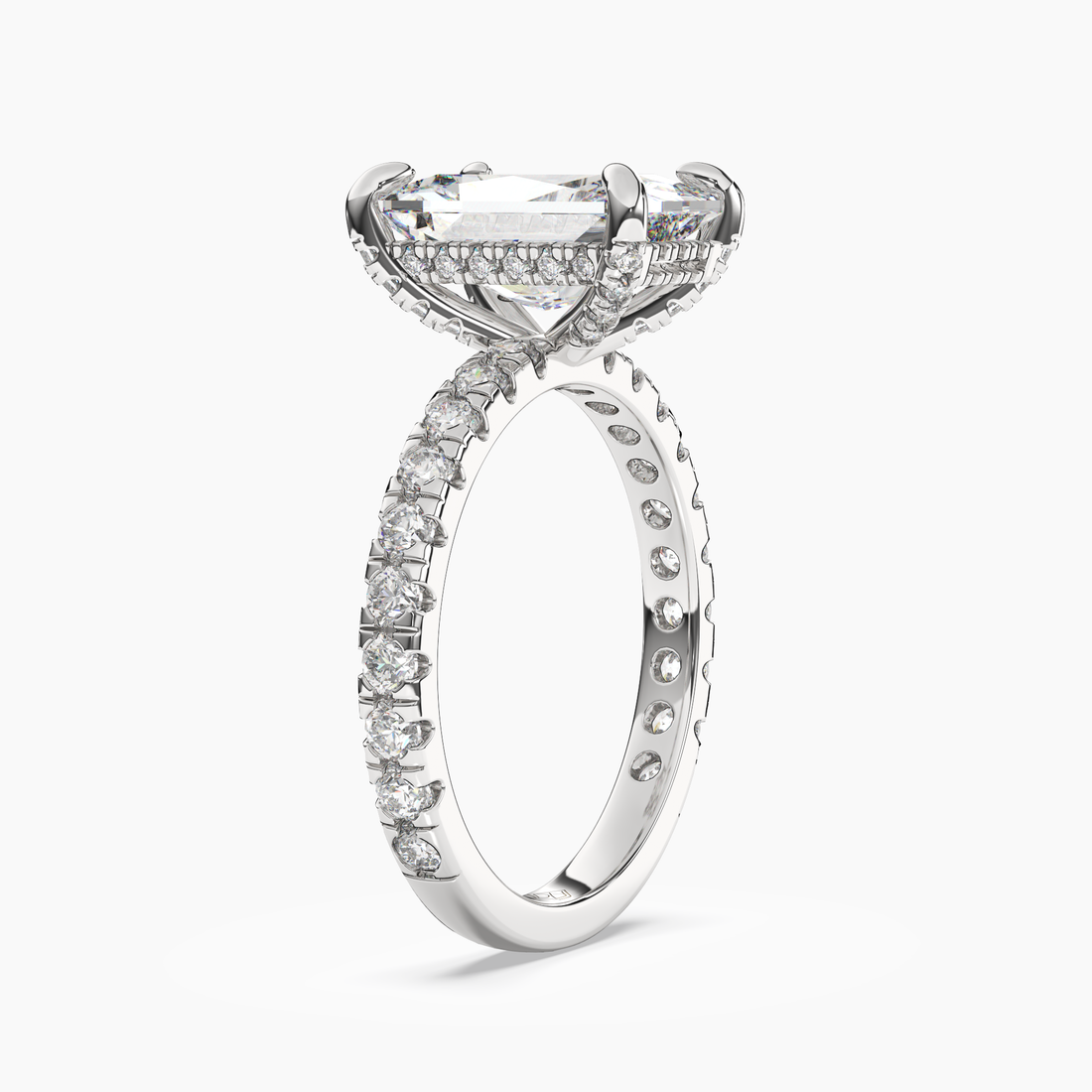 Breeze Radiant Hidden Halo 1.5 Carat Lab Grown Diamond Engagement Ring in 18K Rose Gold