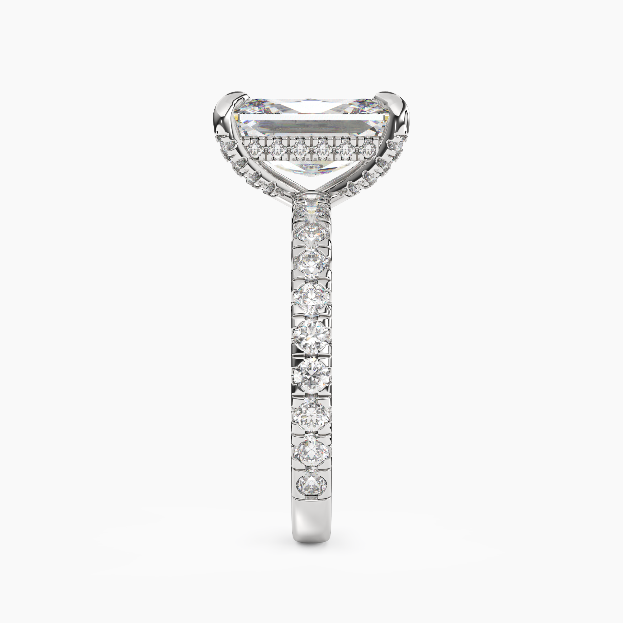 Breeze Radiant Hidden Halo 1 Carat Lab Grown Diamond Engagement Ring in 14K Yellow Gold