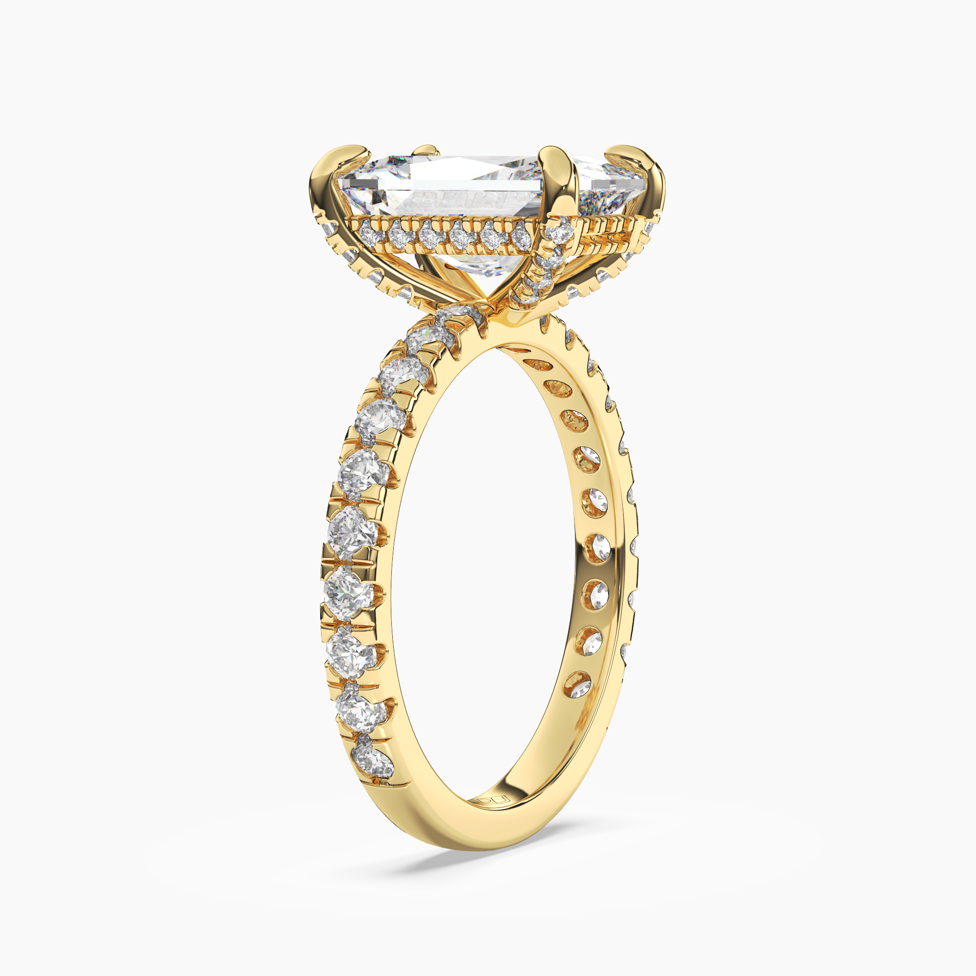 Breeze Radiant Hidden Halo 3 Carat Lab Grown Diamond Engagement Ring in 18K White Gold