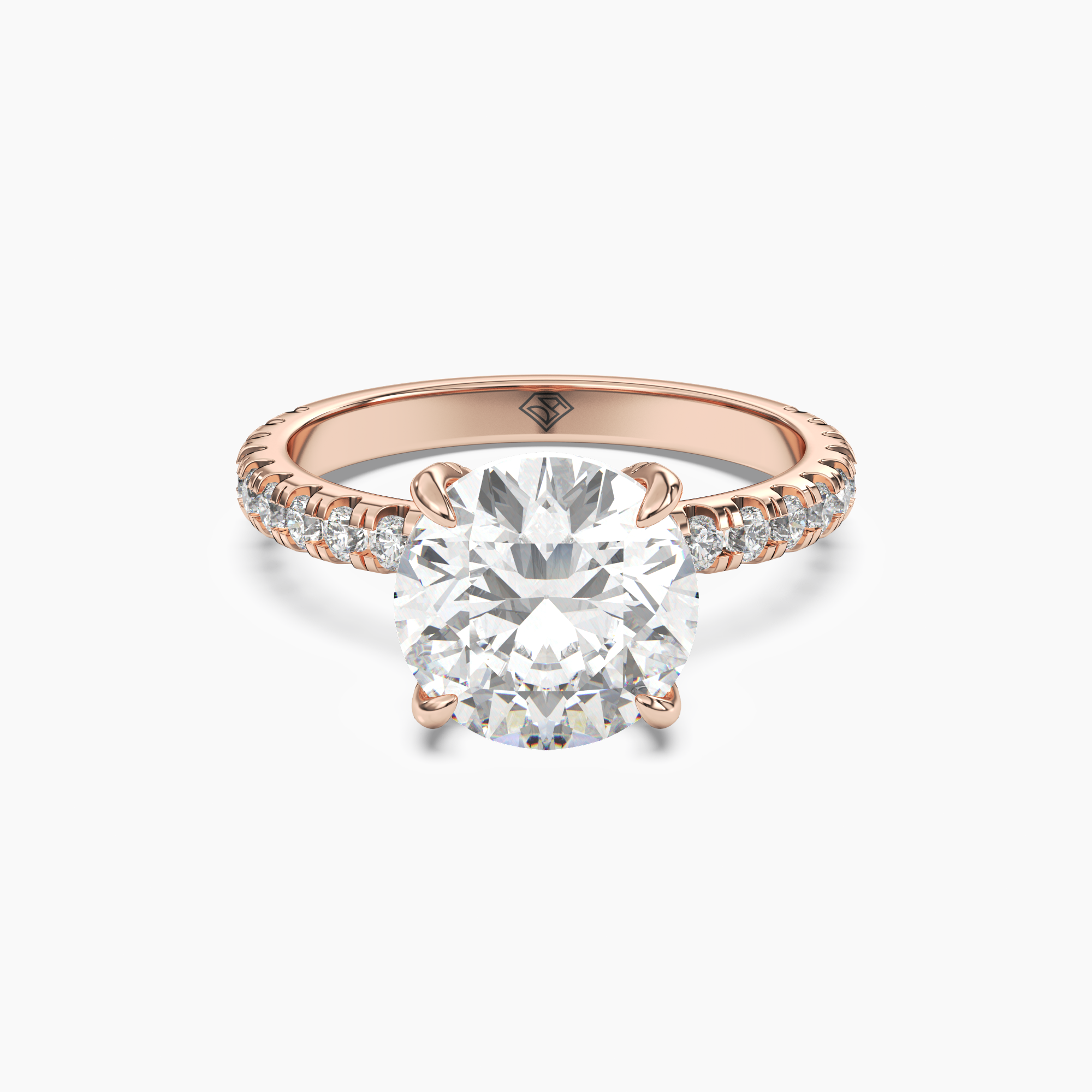 Breeze Round Hidden Halo 2 Carat Lab Grown Diamond Engagement Ring in 18K Rose Gold