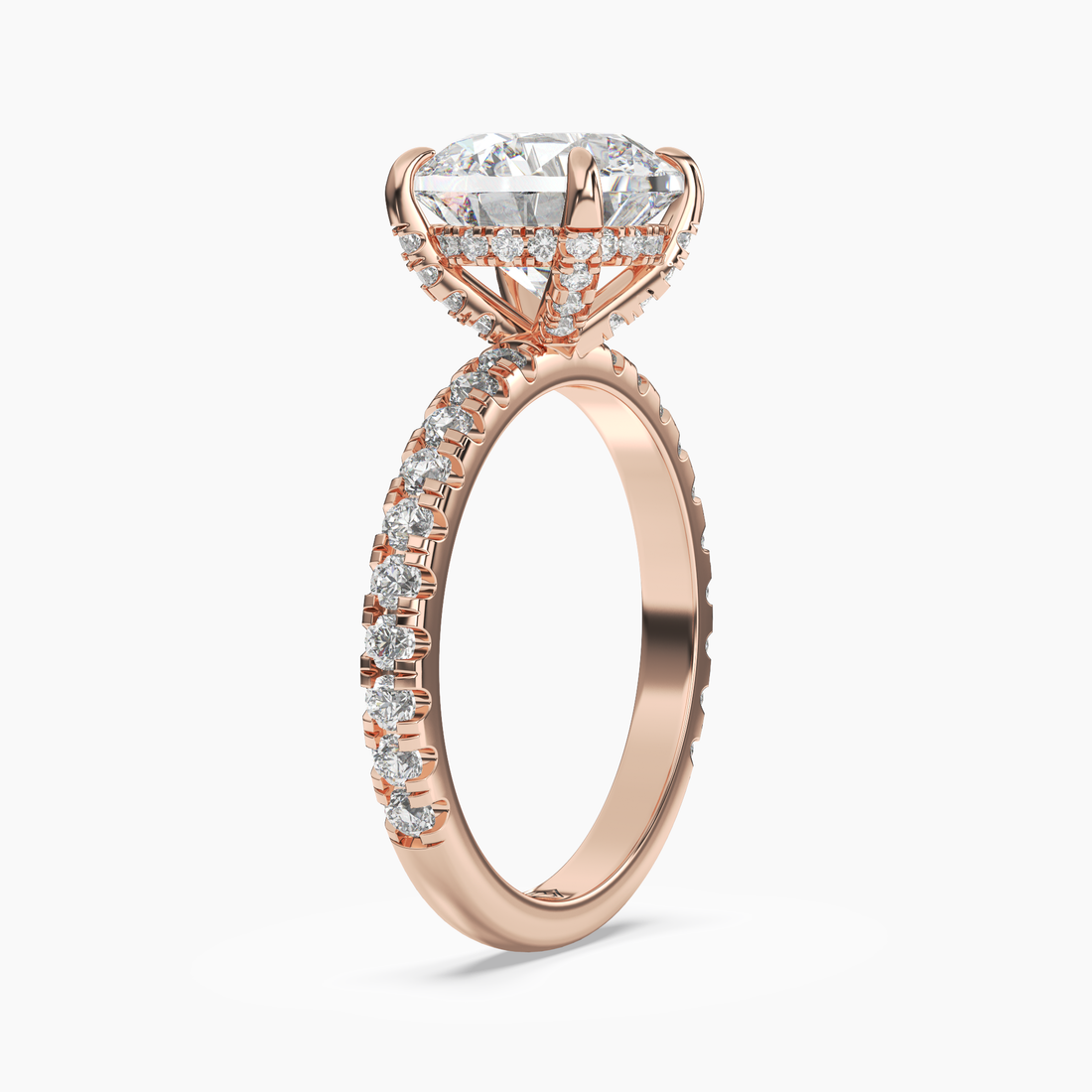 Breeze Round Hidden Halo 2.5 Carat Lab Grown Diamond Engagement Ring in 18K Yellow Gold