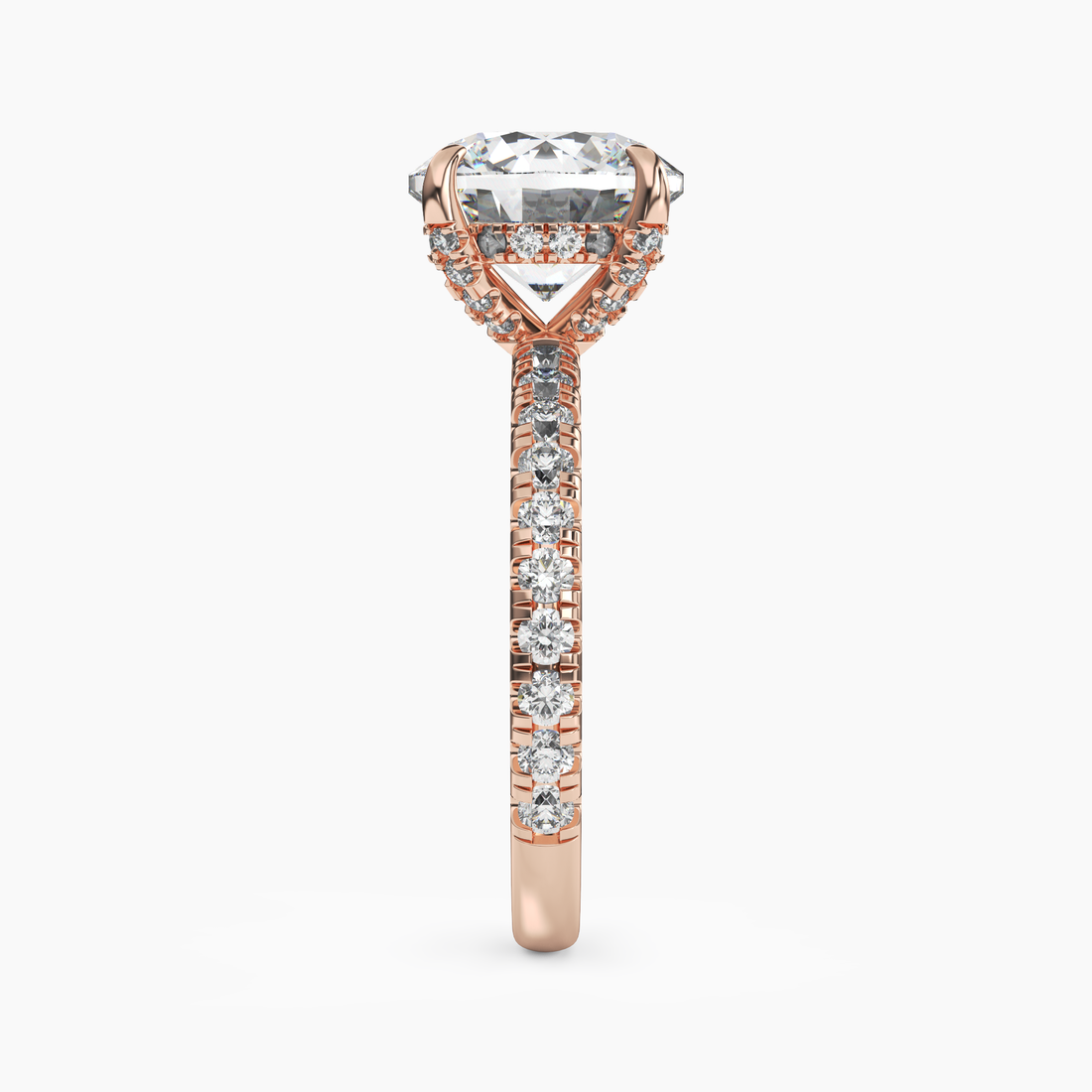 Breeze Round Hidden Halo 1.5 Carat Lab Grown Diamond Engagement Ring in 14K Rose Gold