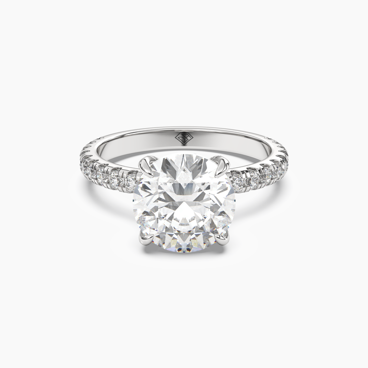Breeze Round Hidden Halo 2.5 Carat Lab Grown Diamond Engagement Ring in 18K White Gold