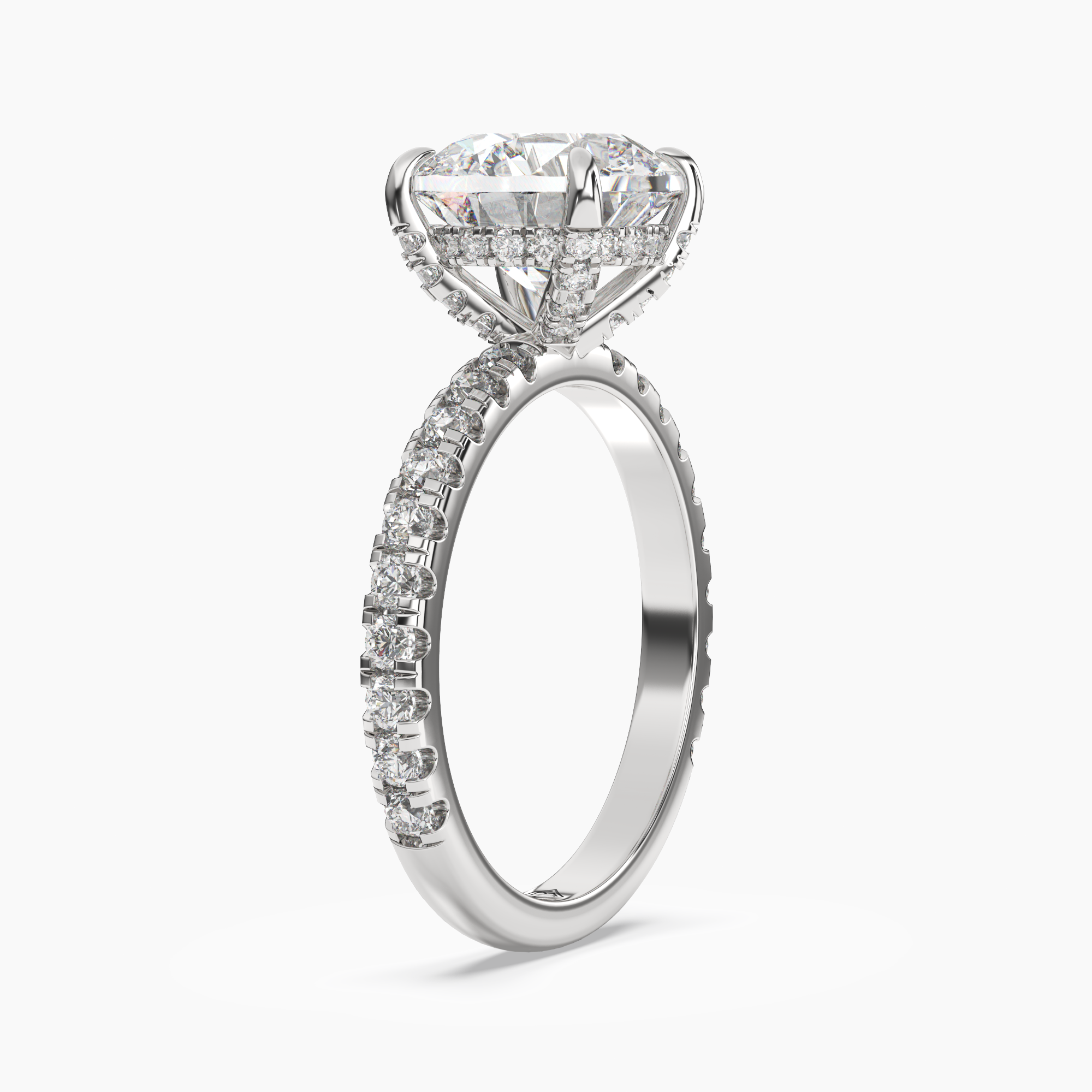 Breeze Round Hidden Halo 3 Carat Lab Grown Diamond Engagement Ring in 18K Rose Gold
