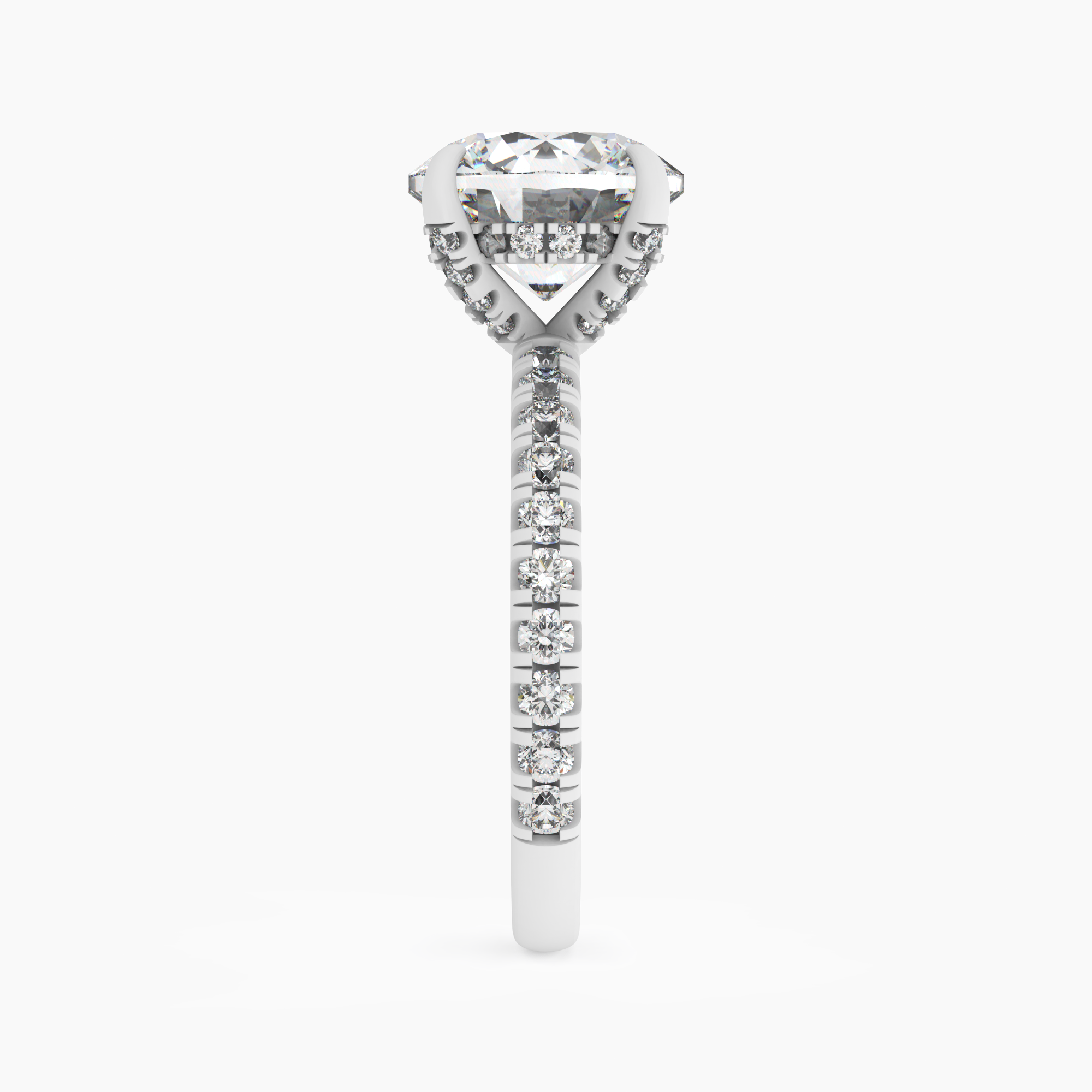 Breeze Round Hidden Halo 1.5 Carat Lab Grown Diamond Engagement Ring in 14K Rose Gold