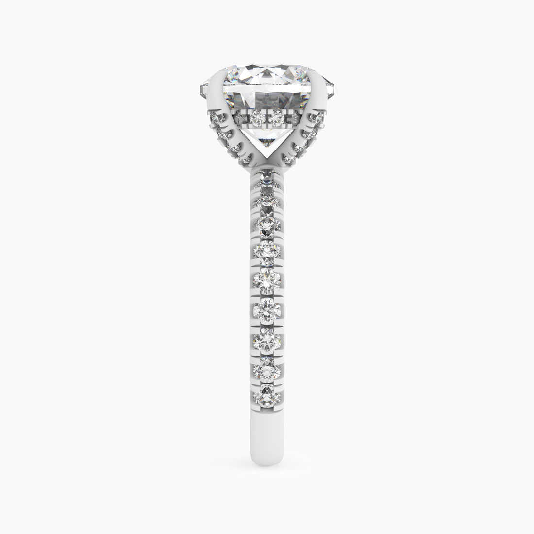 Breeze Round Hidden Halo 1.5 Carat Lab Grown Diamond Engagement Ring in 14K Rose Gold