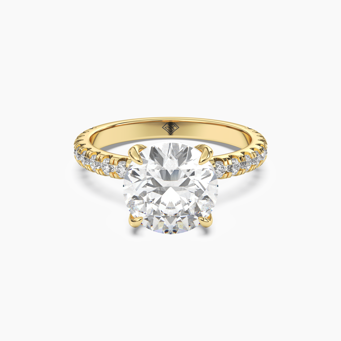 Breeze Round Hidden Halo Diamond Ring Setting in 14K Rose Gold