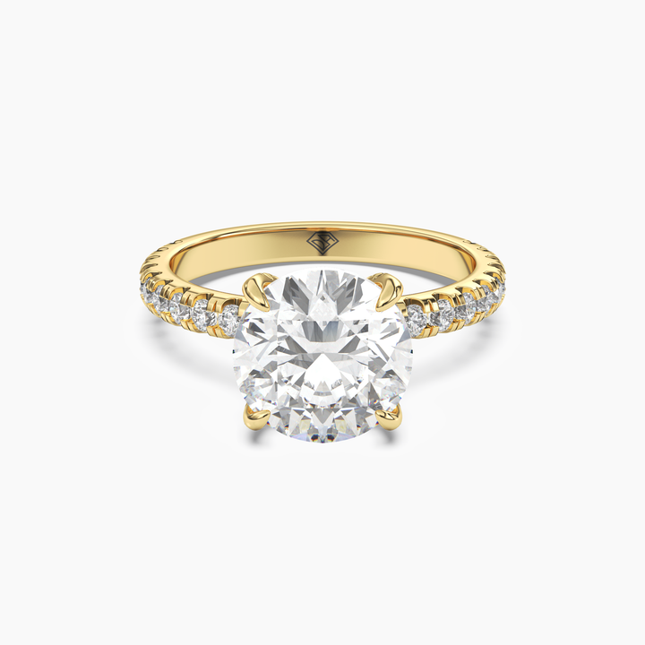 Breeze Round Hidden Halo 1.5 Carat Lab Grown Diamond Engagement Ring in 18K Yellow Gold