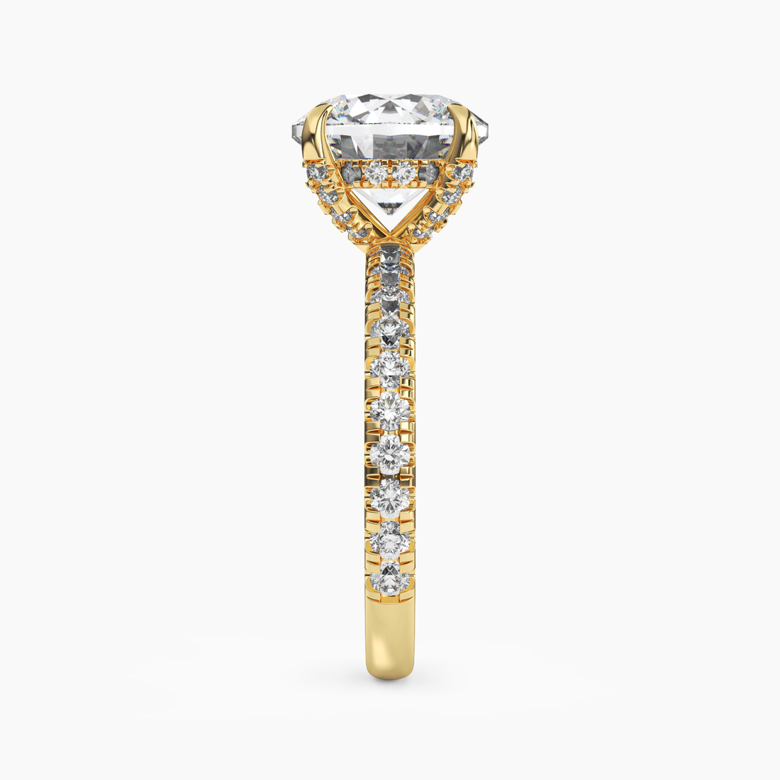 Breeze Round Hidden Halo 1.5 Carat Lab Grown Diamond Engagement Ring in 14K Rose Gold