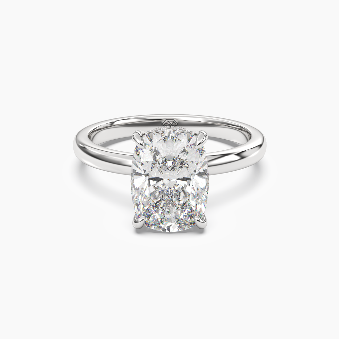 Lyric Cushion Hidden Halo 1.5 Carat Lab Grown Diamond Engagement Ring in 18K Rose Gold