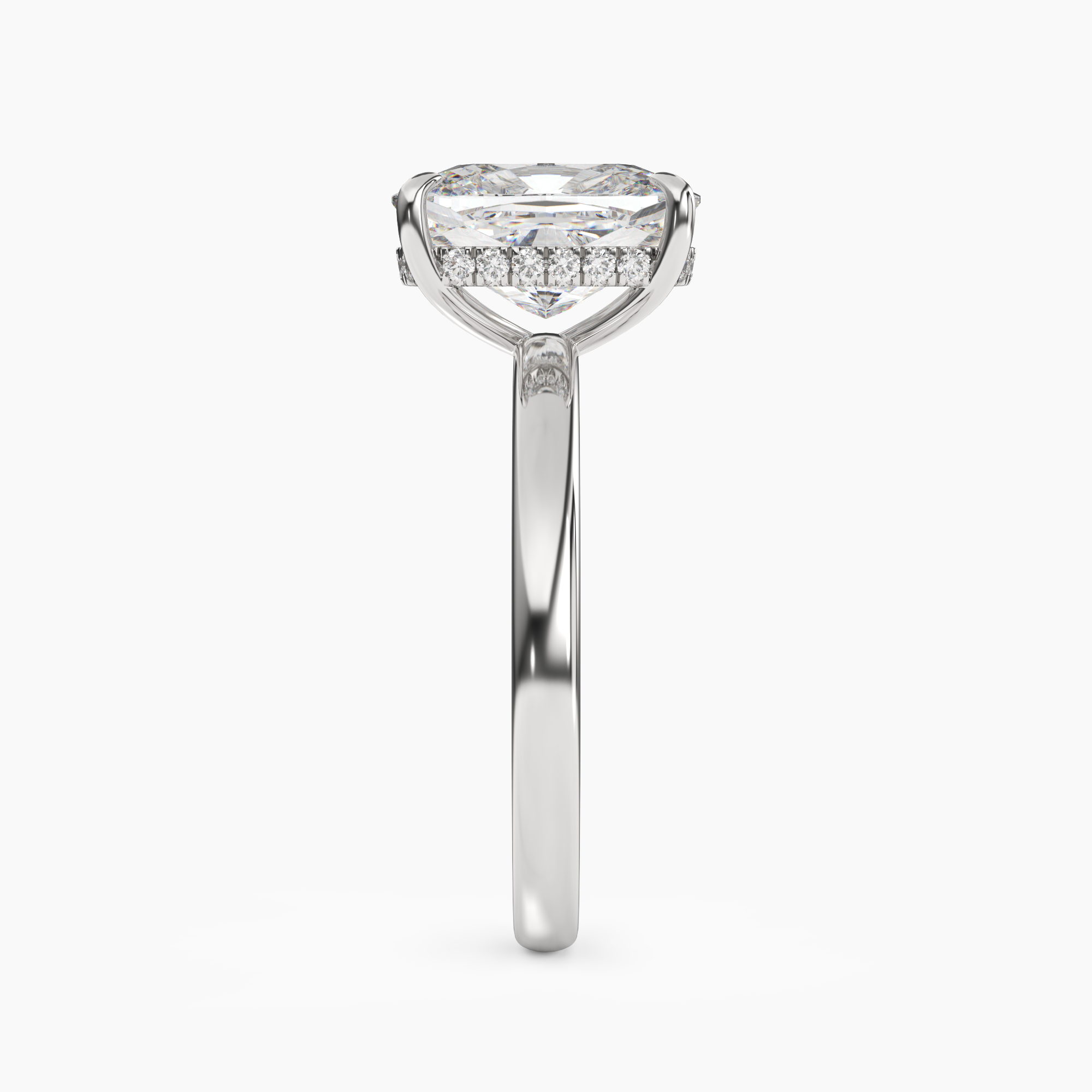 Lyric Cushion Hidden Halo 1.5 Carat Lab Grown Diamond Engagement Ring in 14K Rose Gold