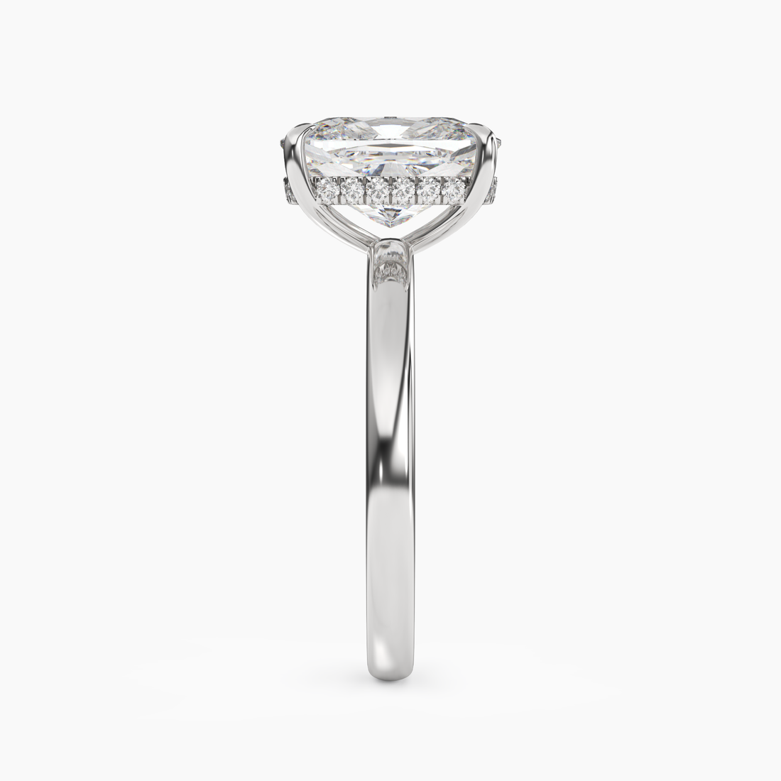 Lyric Cushion Hidden Halo 1 Carat Lab Grown Diamond Engagement Ring in 18K Yellow Gold