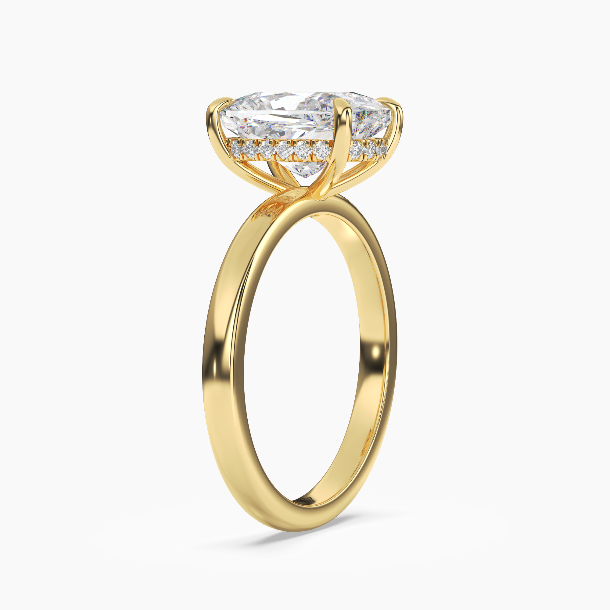 Lyric Cushion Hidden Halo 1.5 Carat Lab Grown Diamond Engagement Ring in 18K Rose Gold