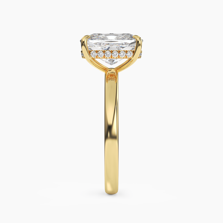 Lyric Cushion Hidden Halo 1.5 Carat Lab Grown Diamond Engagement Ring in 14K Rose Gold