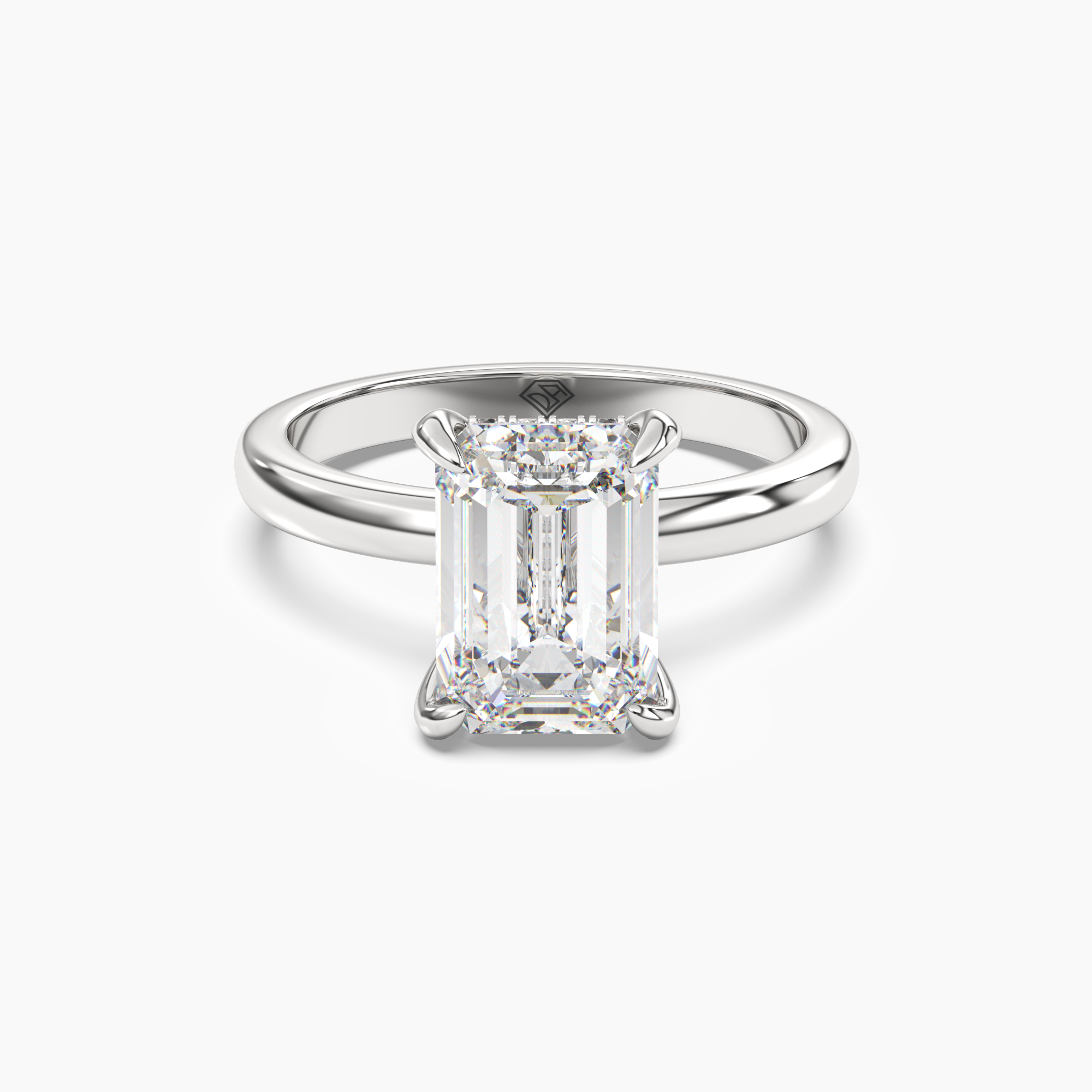 Lyric Emerald Hidden Halo 1.5 Carat Lab Grown Diamond Engagement Ring in 14K Rose Gold