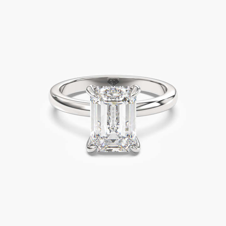 Lyric Emerald Hidden Halo 1.5 Carat Lab Grown Diamond Engagement Ring in 14K White Gold