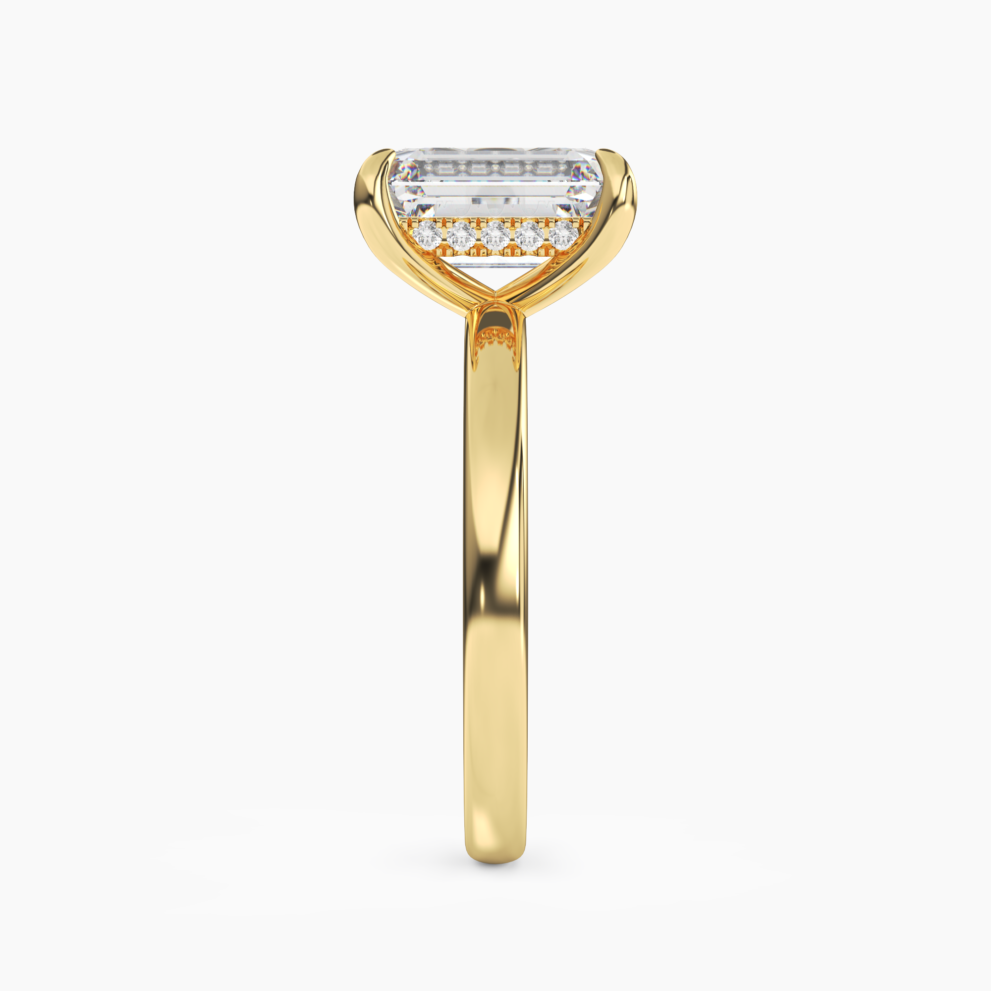 Lyric Emerald Hidden Halo 1.5 Carat Lab Grown Diamond Engagement Ring in 14K Yellow Gold