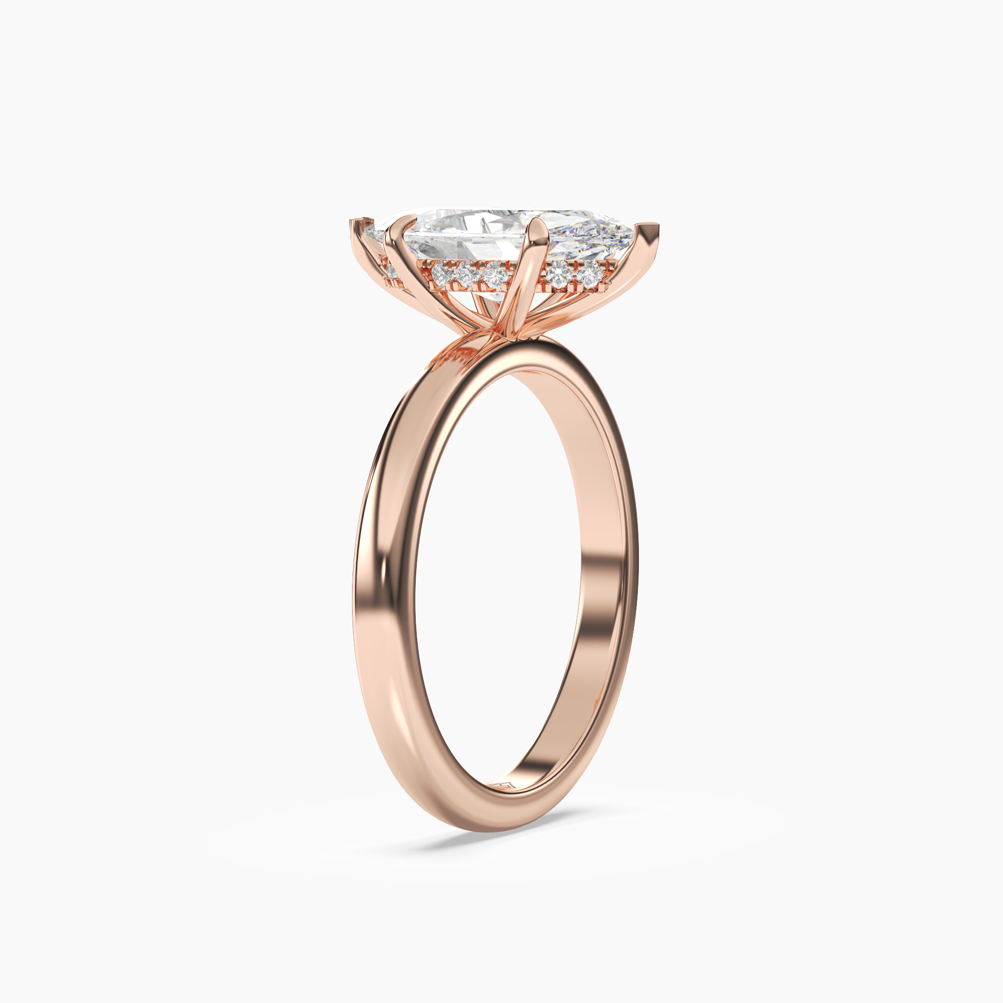 Lyric Marquise Hidden Halo 1 Carat Lab Grown Diamond Engagement Ring in 14K Rose Gold