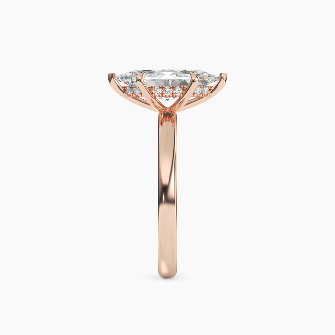 Lyric Marquise Hidden Halo Diamond Ring Setting in 14K Rose Gold