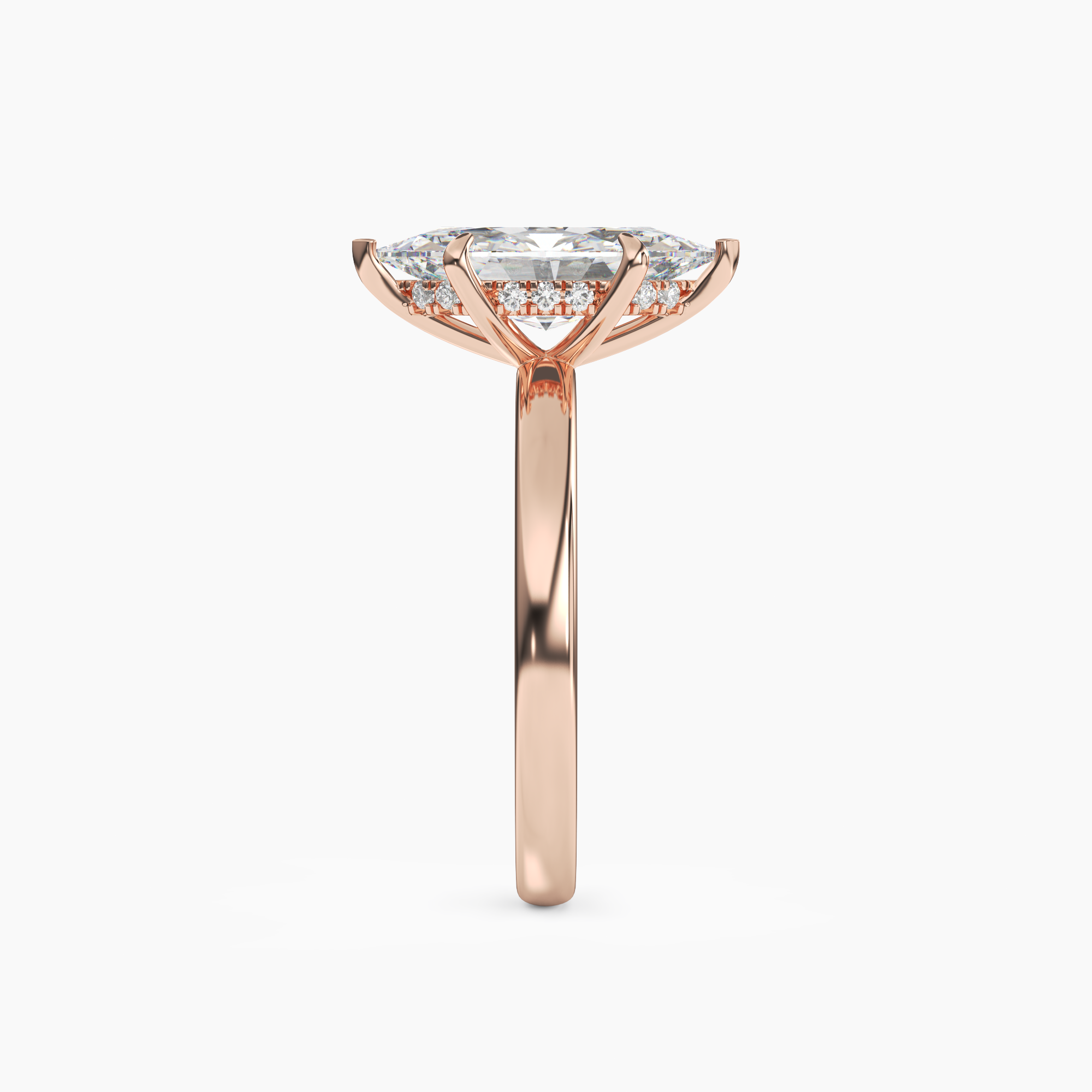Lyric Marquise Hidden Halo 2 Carat Lab Grown Diamond Engagement Ring in 18K Yellow Gold